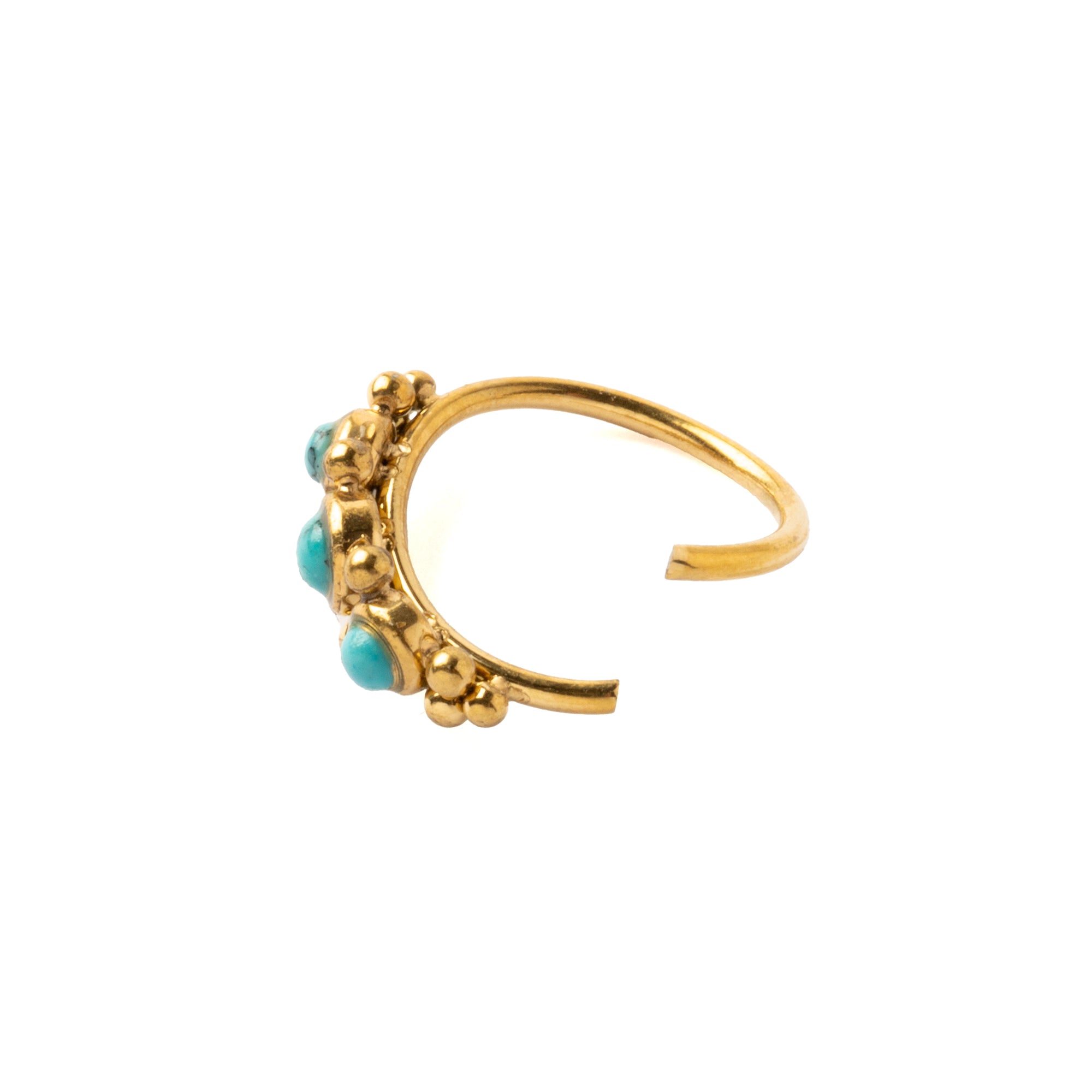 0.8mm (20g) Deva Golden Nose Ring open mode view
