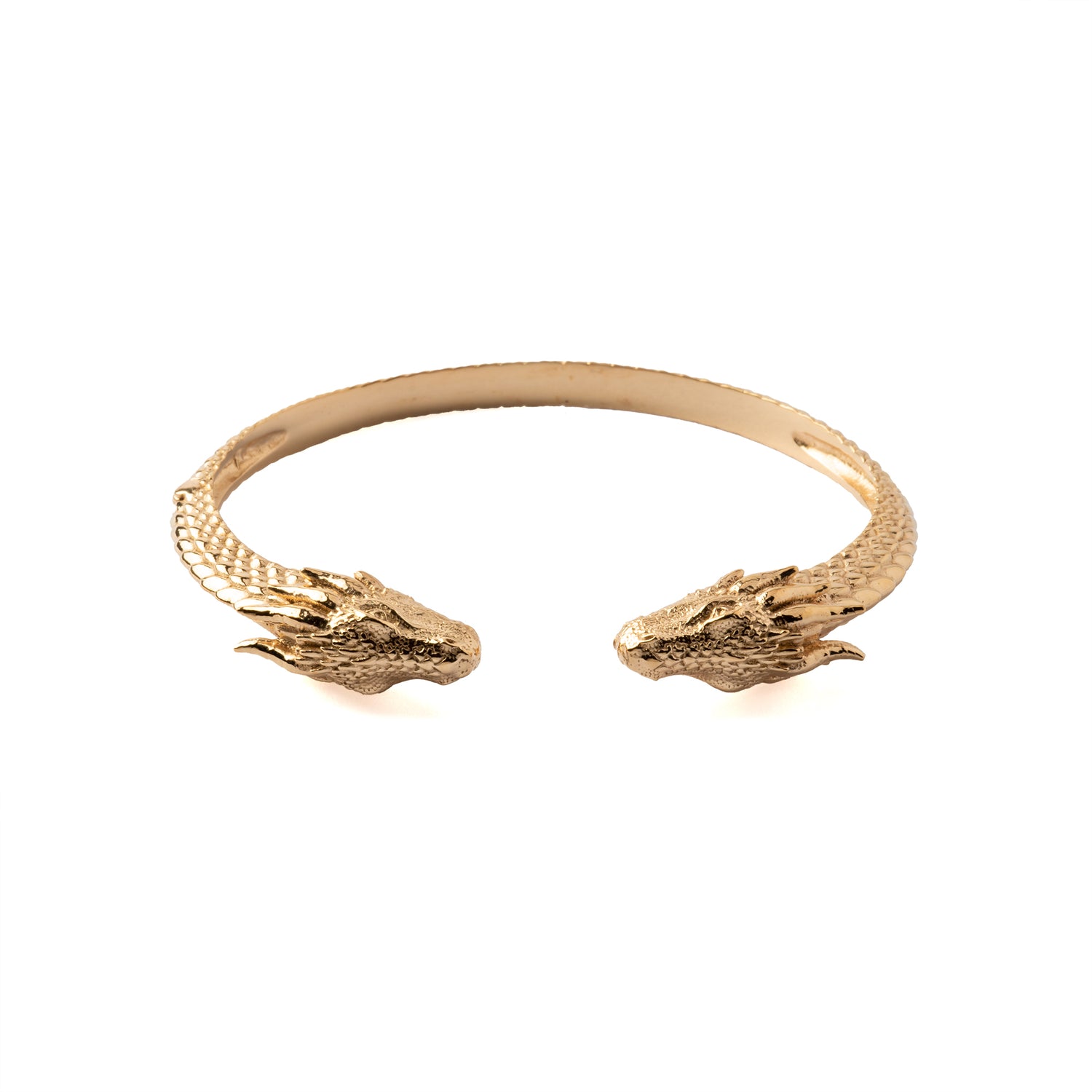 Golden bronze Dragon Cuff Bracelet frontal view