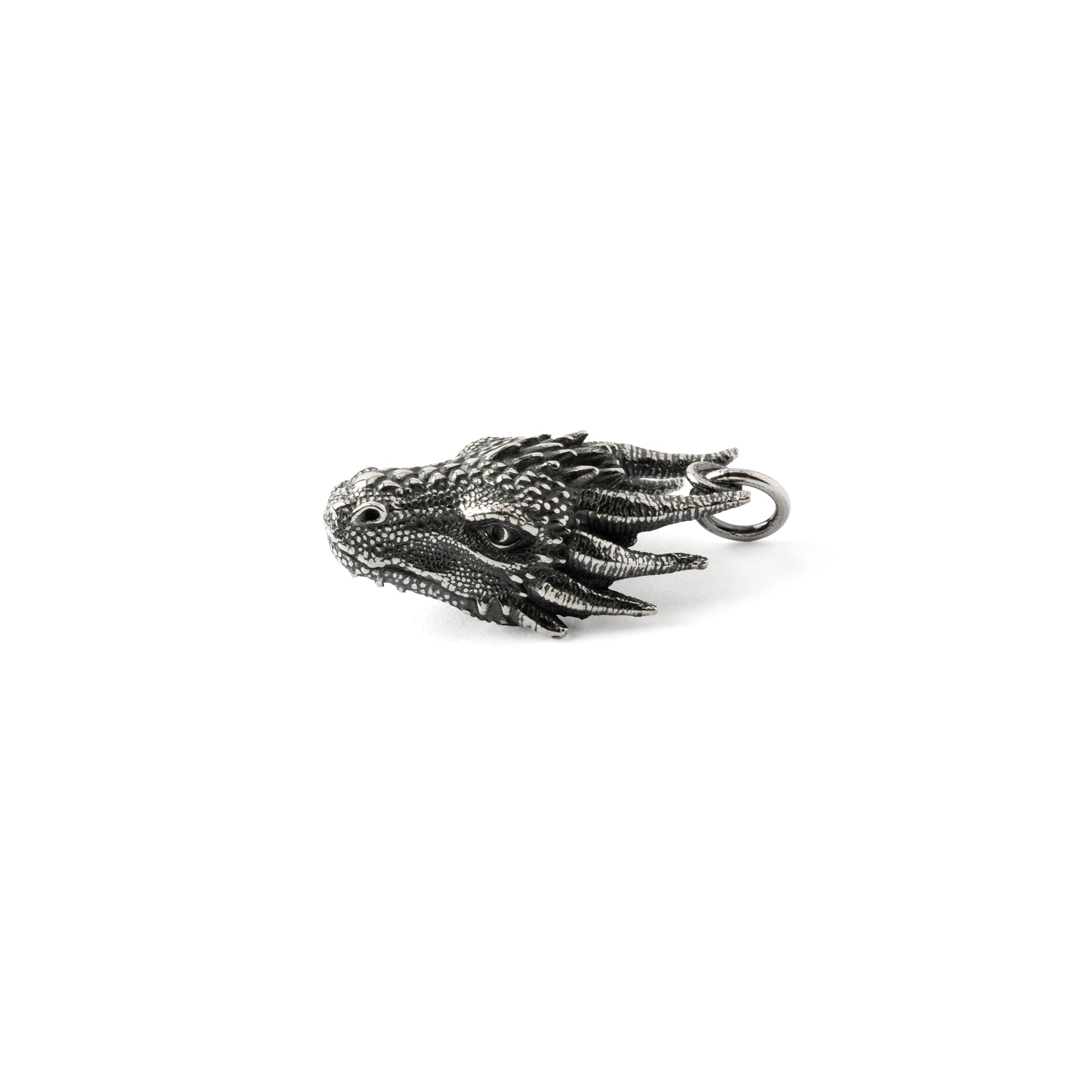 Dragon Head Silver Charm
