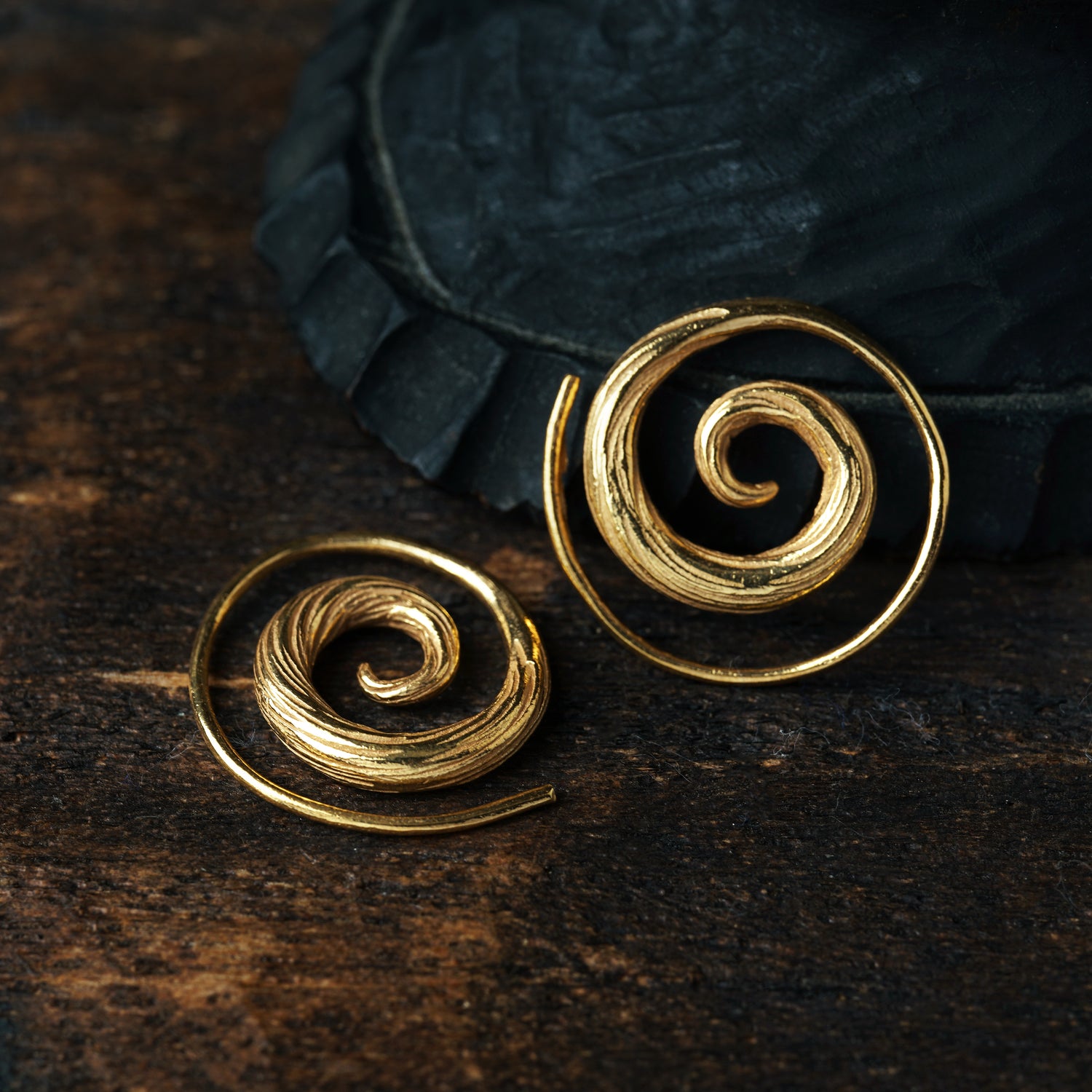 El Nino Gold Spiral Earrings