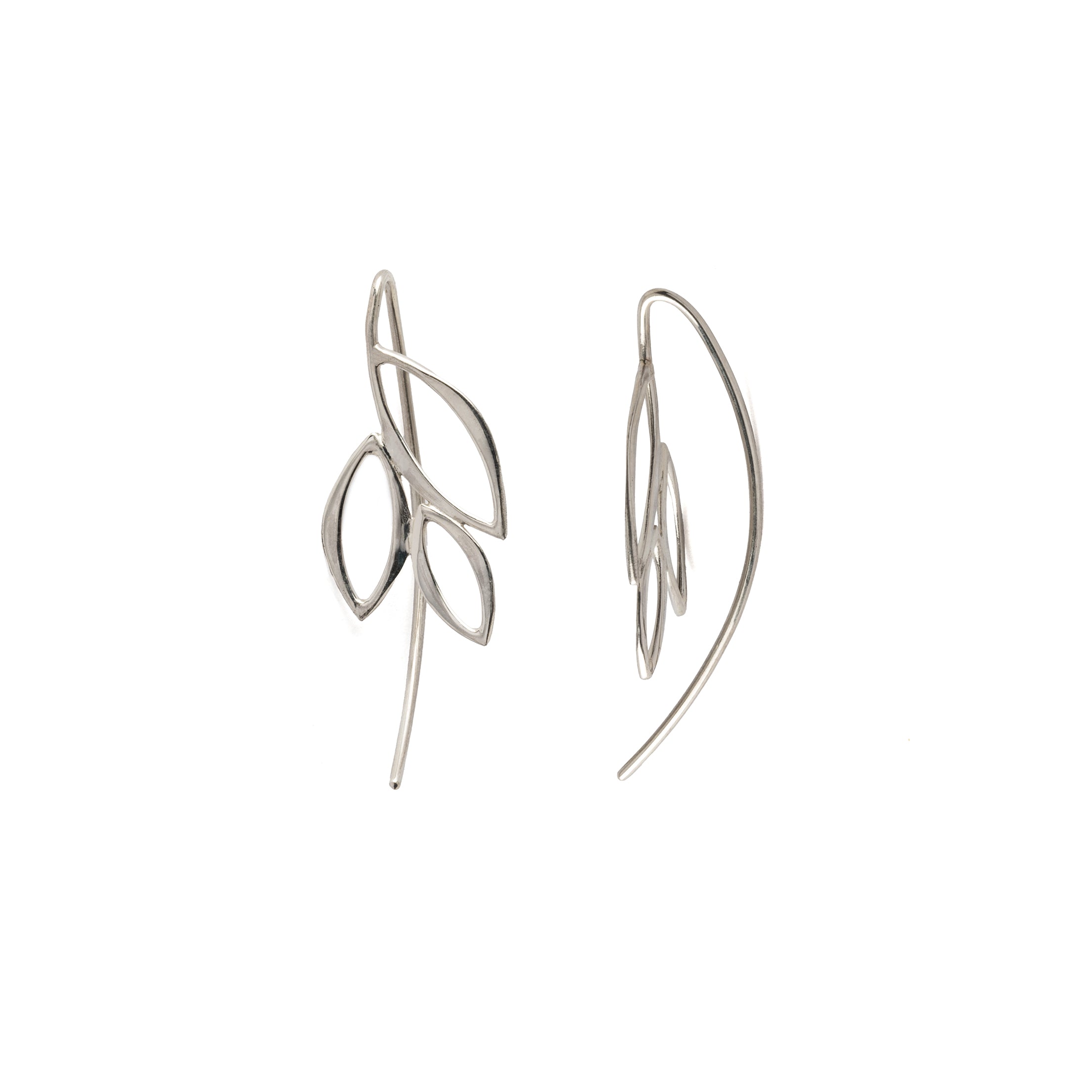 Fern Hook Earrings side and frontal view