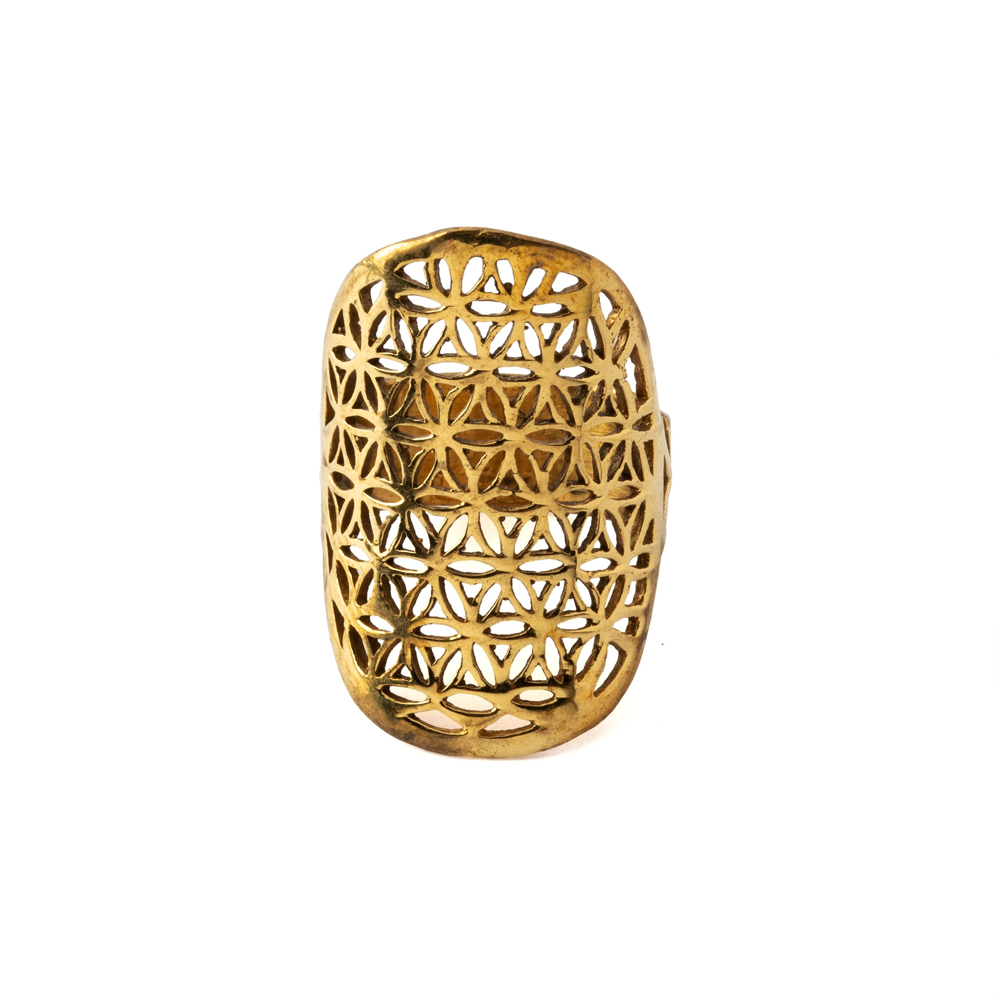 Flower of Life Oval Ring