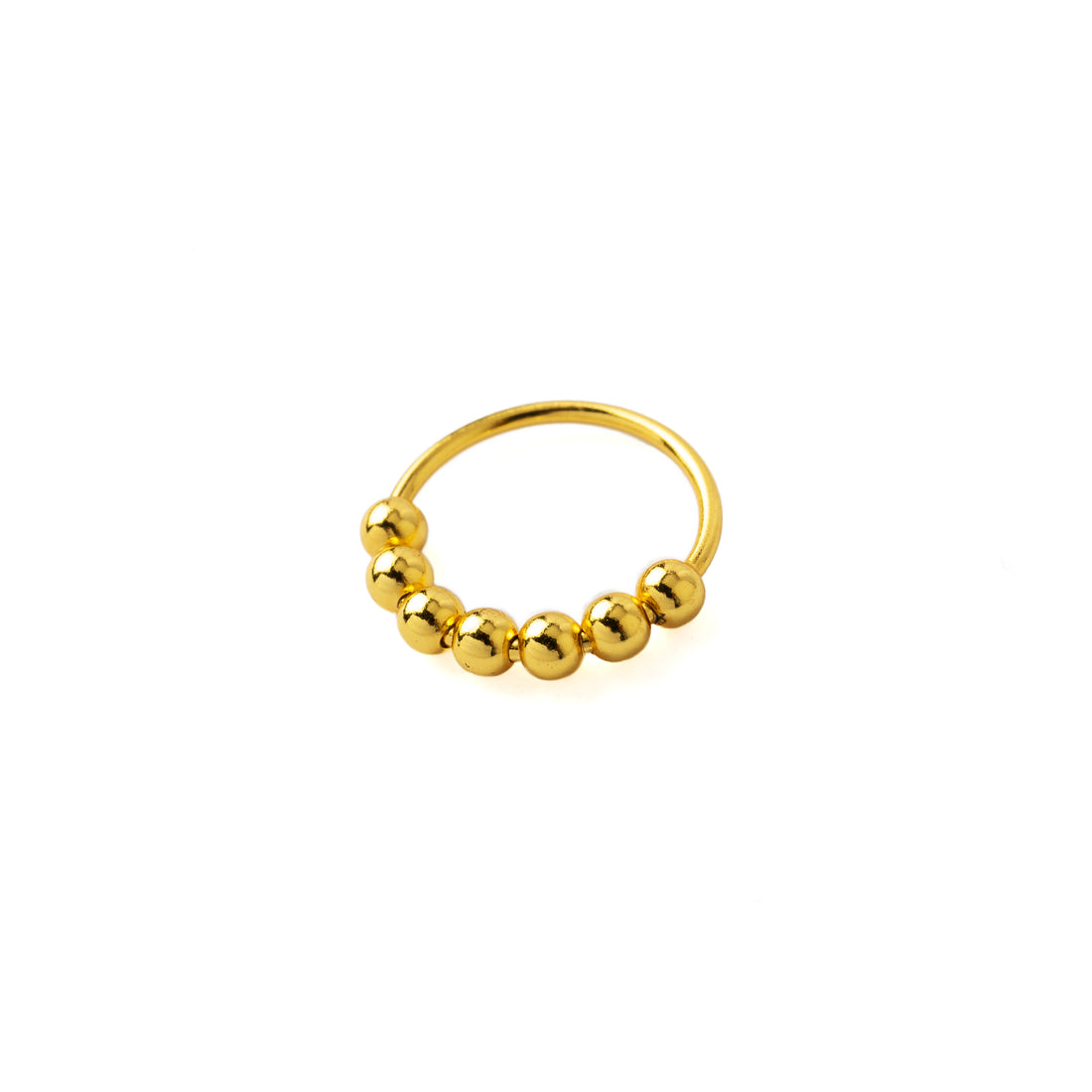 Gold Beaded Nose Ring right side view