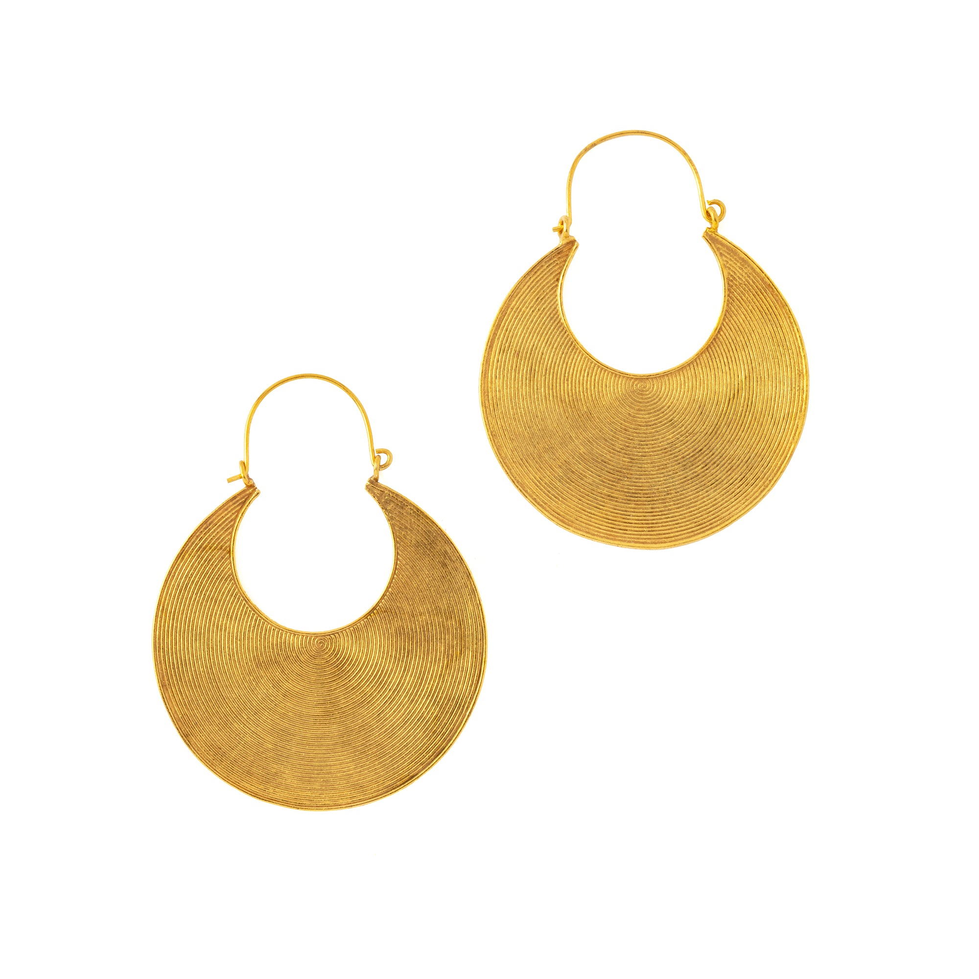 Gold Disc Hoops frontal view