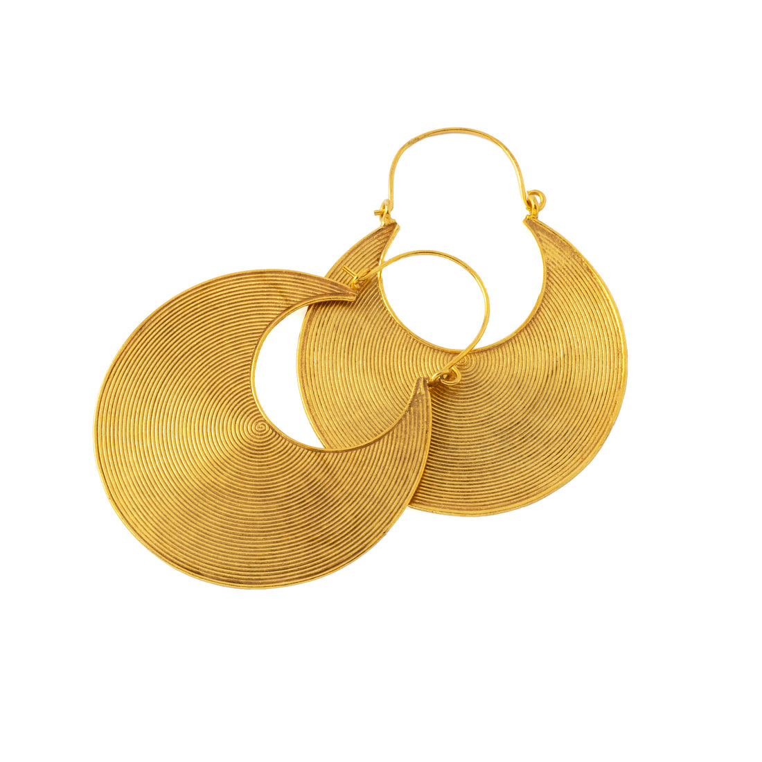 Gold Disc Hoops frontal view