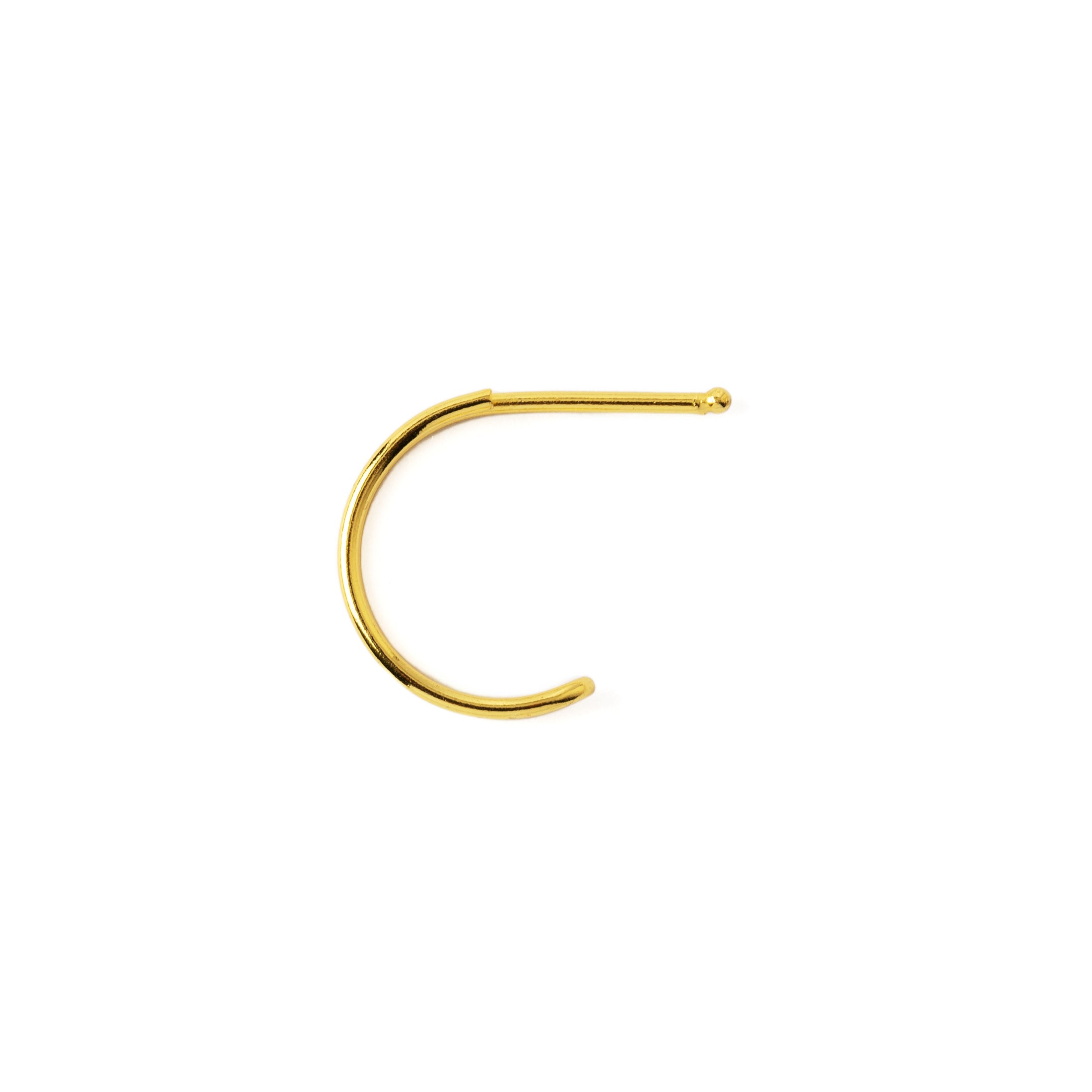Gold Double Ring Nose Post side view