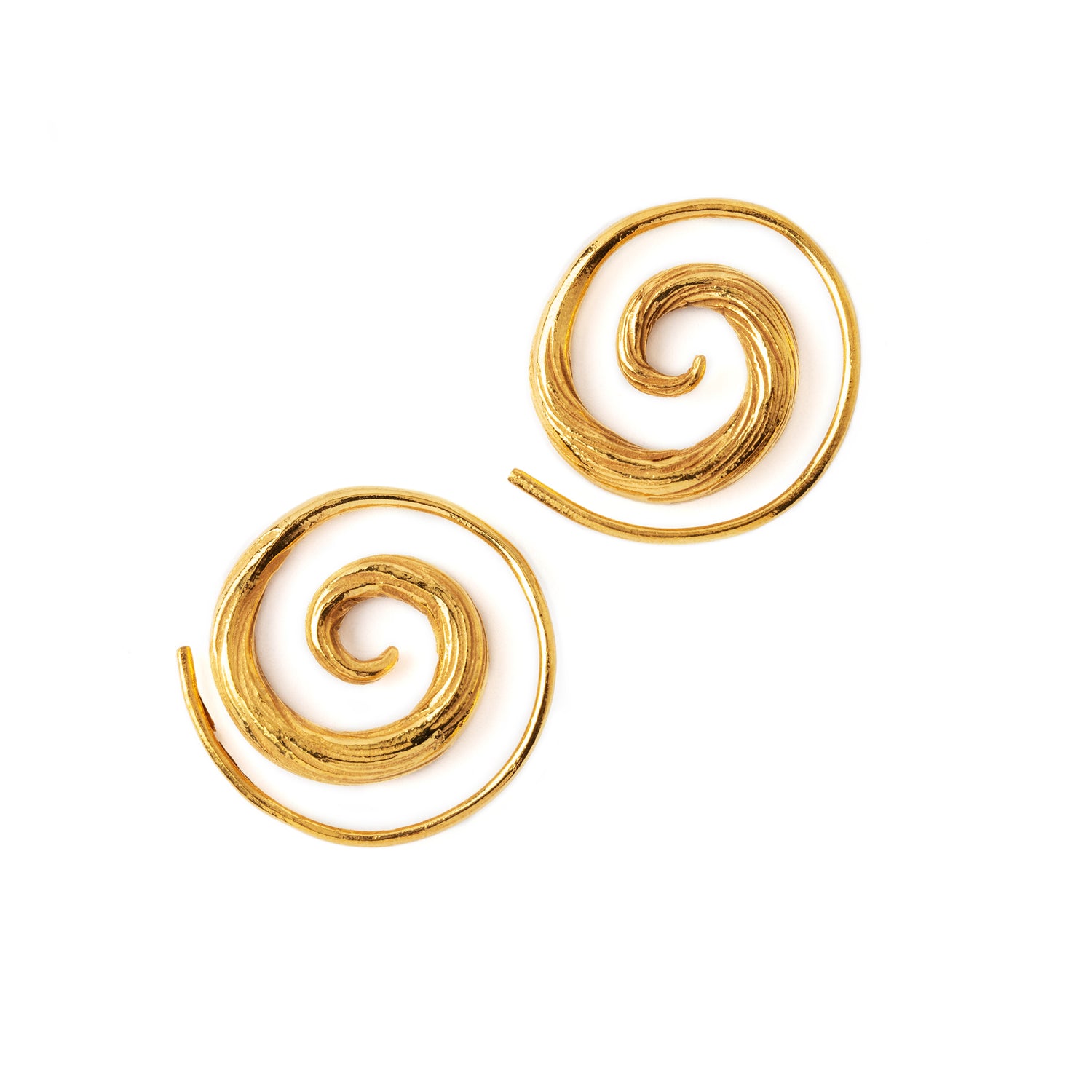 El Nino Gold Spiral Earrings frontal view