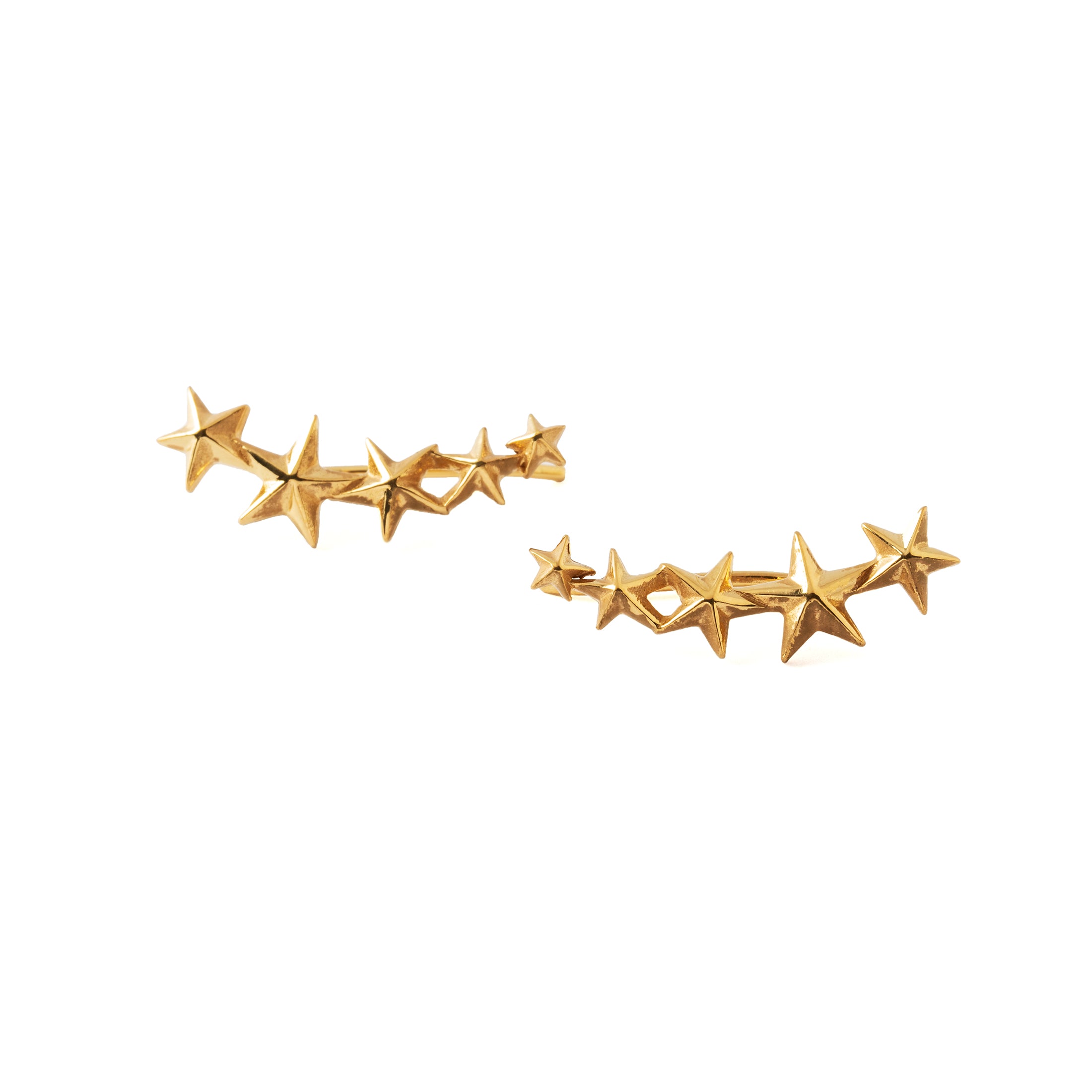 Gold Star Dust Ear Climbers frontal view