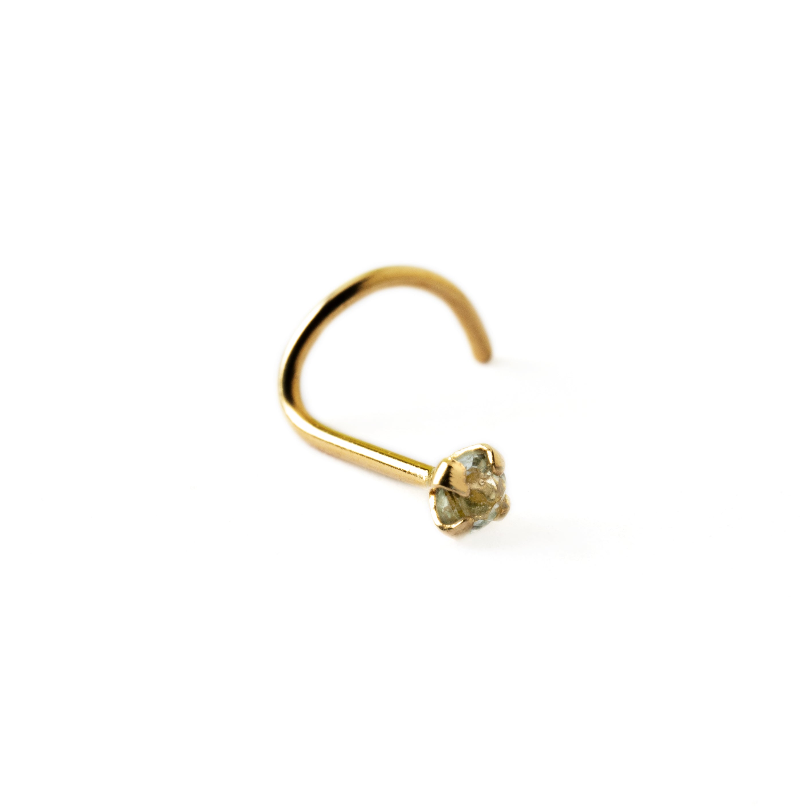 Gold Nose Post with Gem