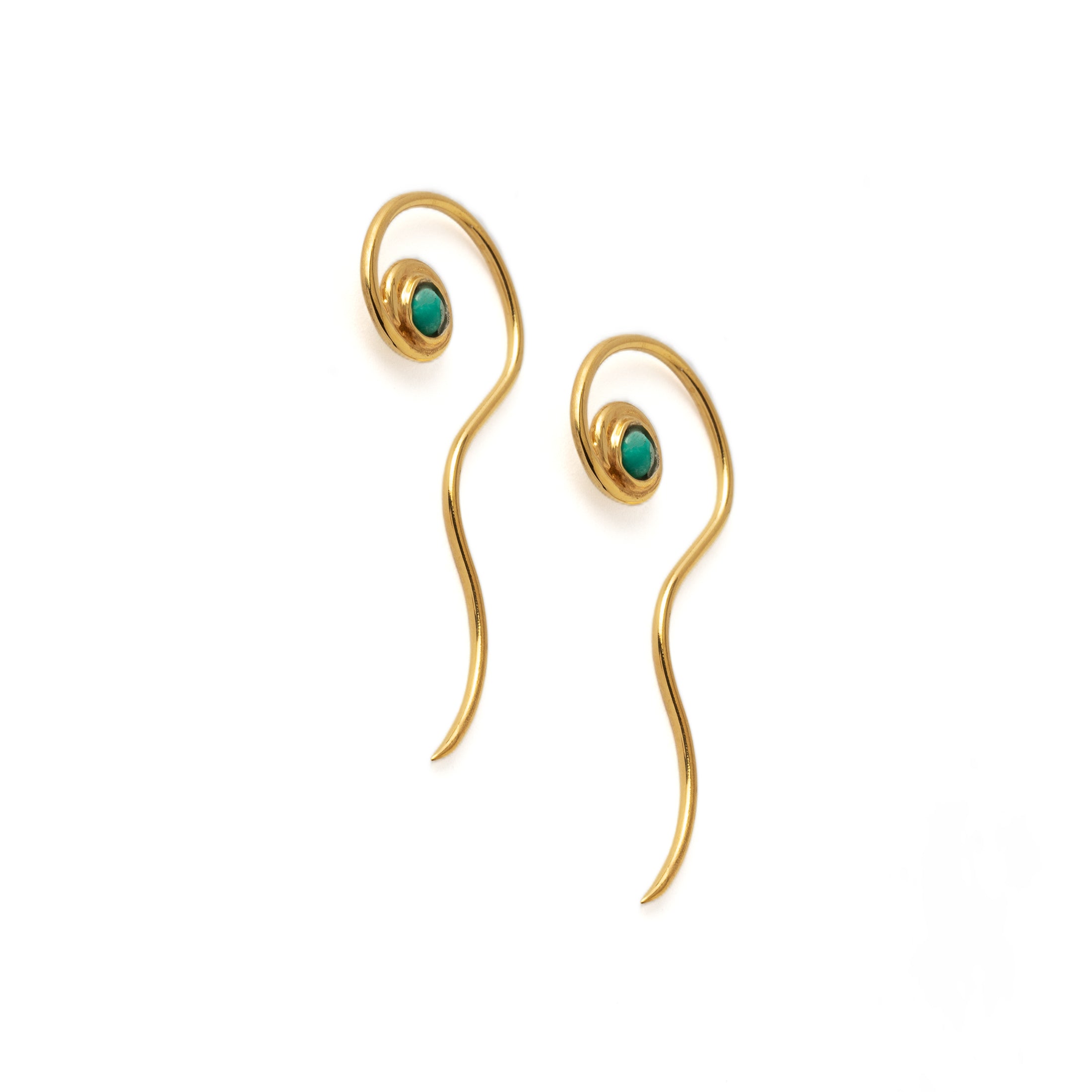 Gold & Turquoise Wailuku Earrings right side view