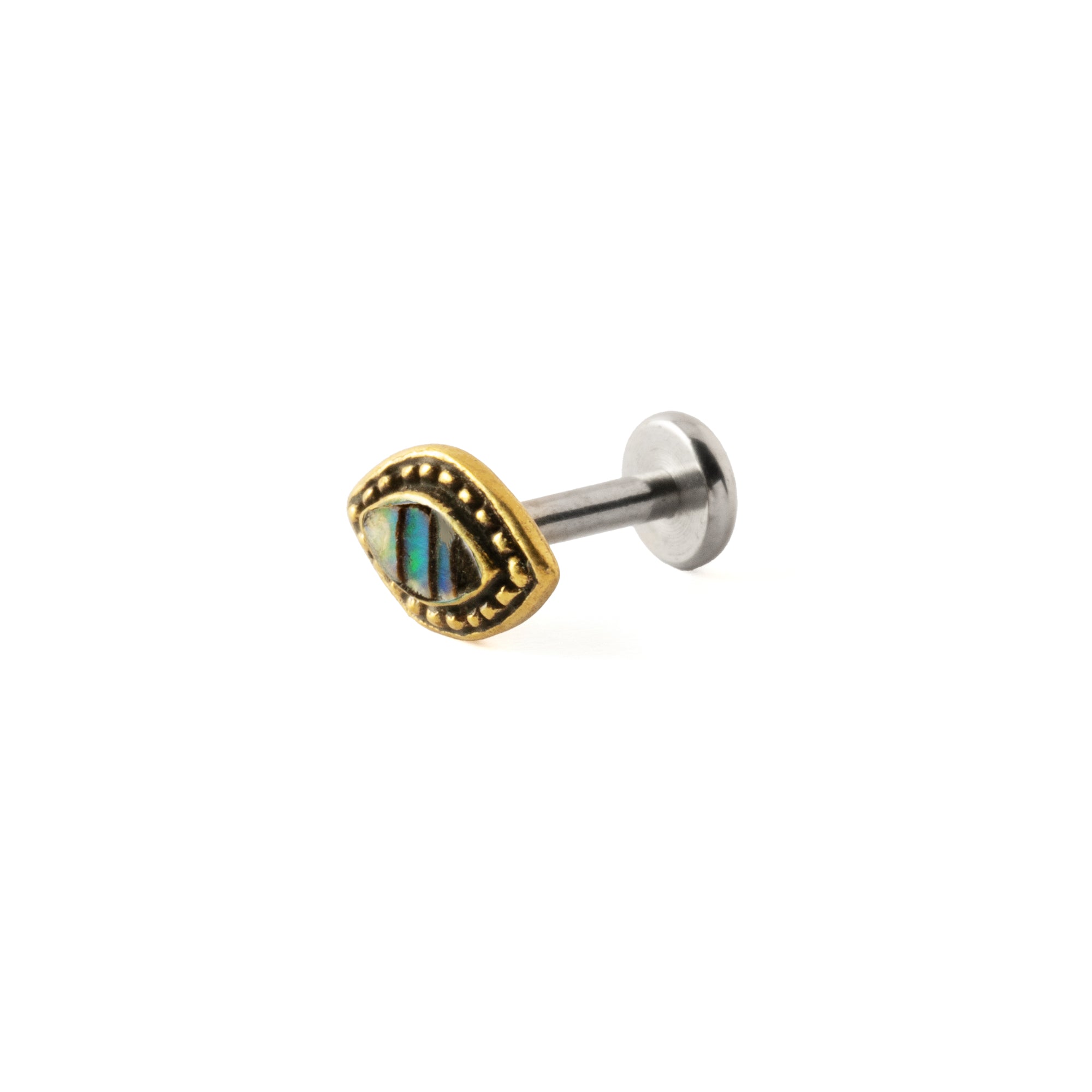 Golden Agatha Labret with Abalone