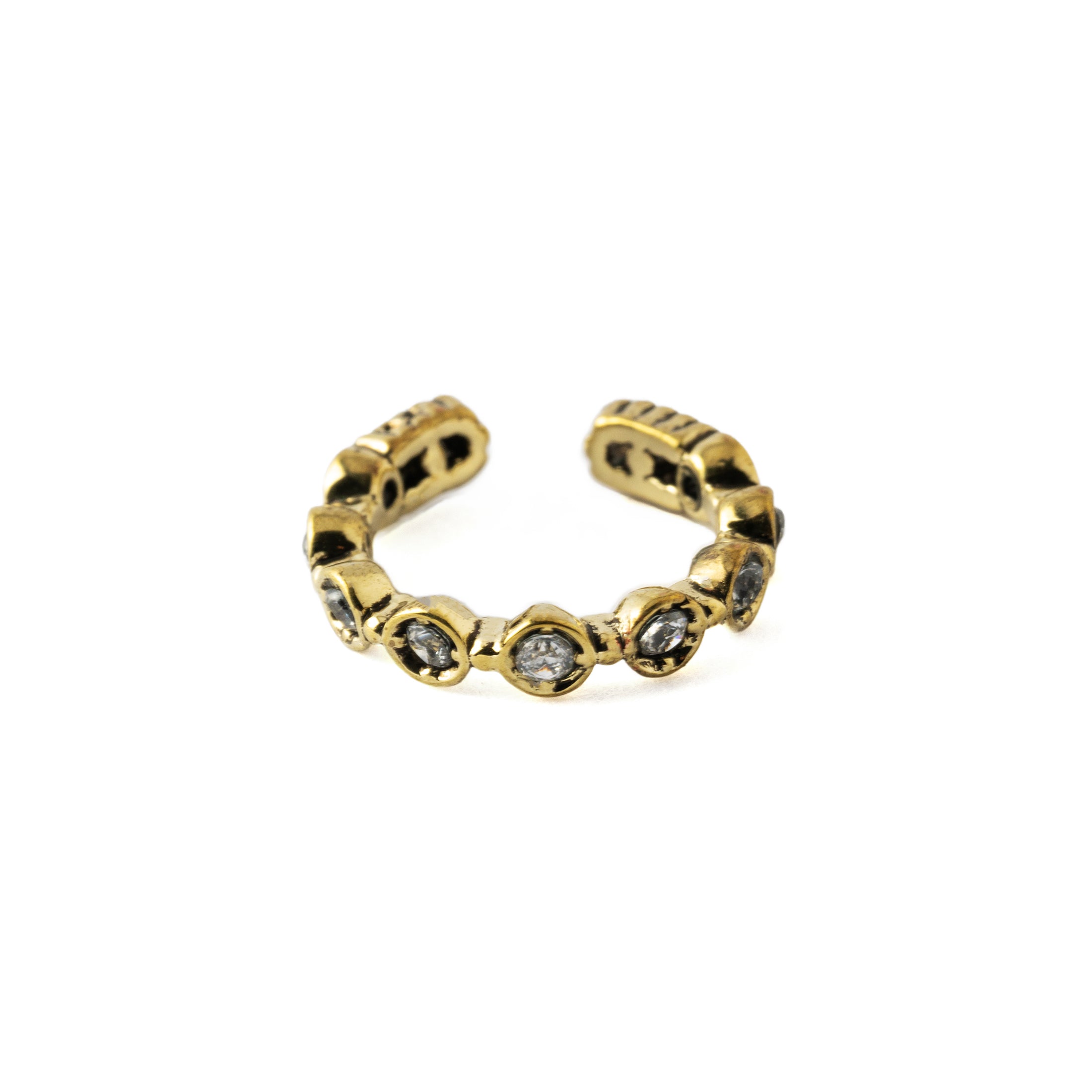 Golden CZ Ear Cuff frontal view