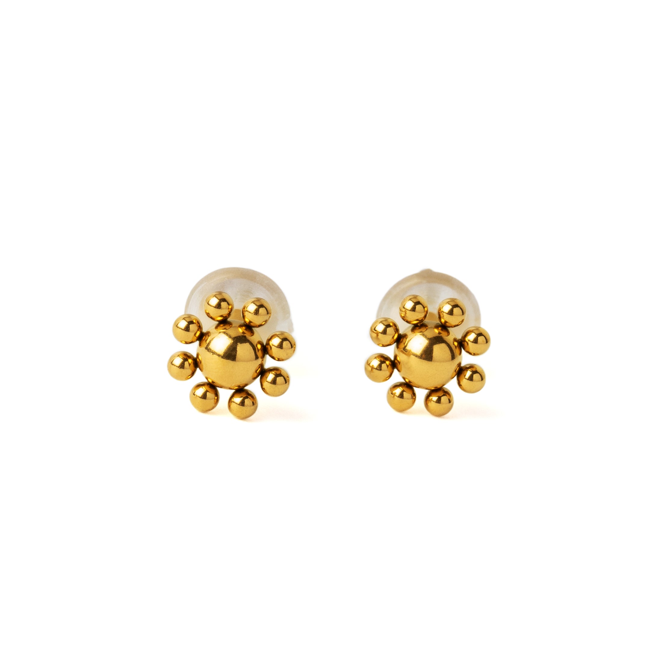 Golden Daisy Ear Studs frontal view