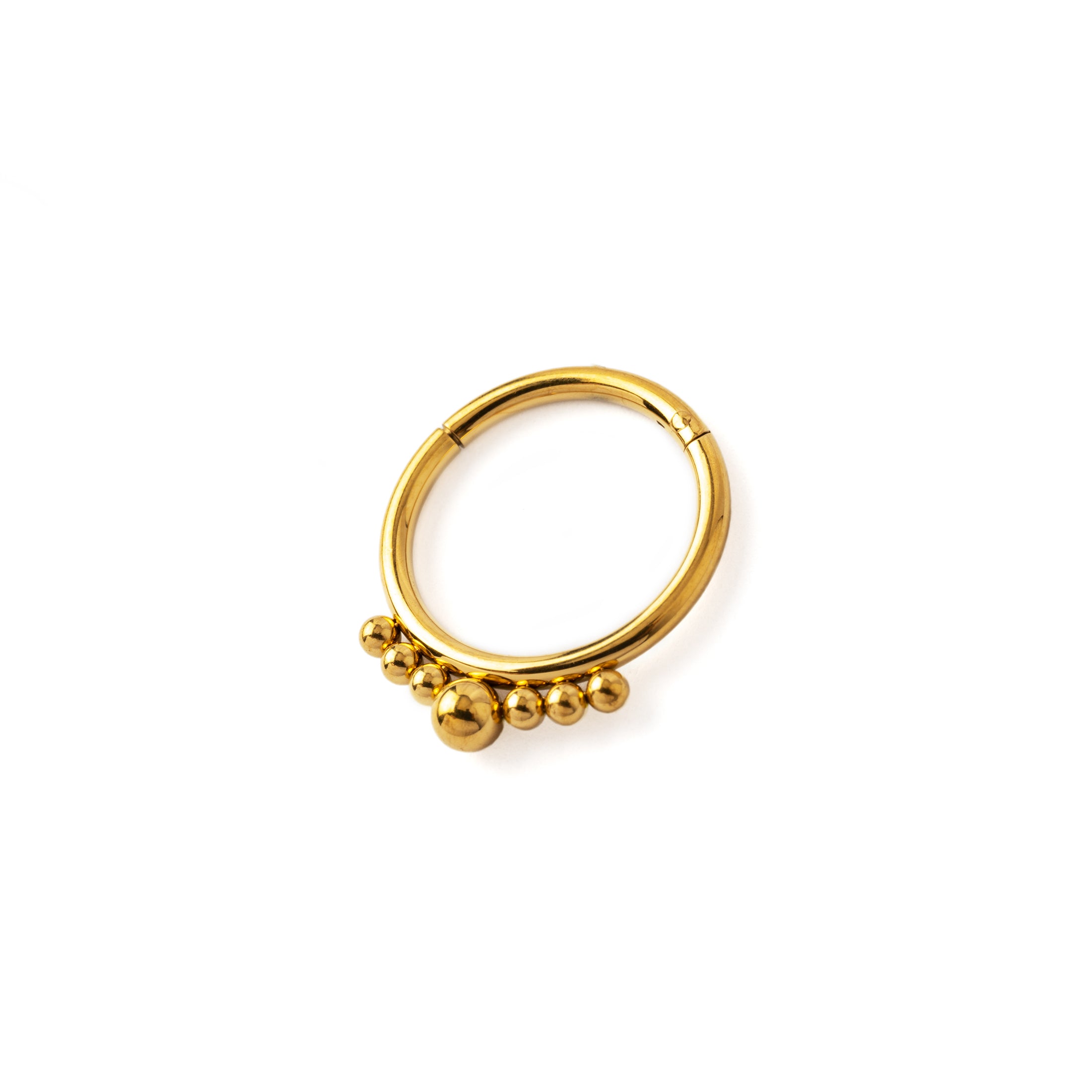 Golden Marjani Septum Clicker right side view