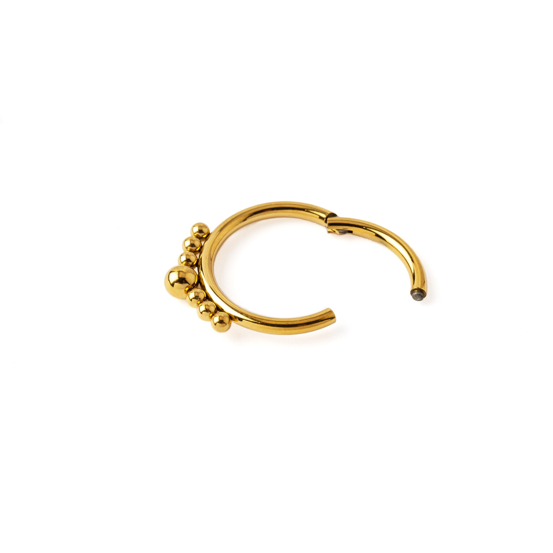 Golden Marjani Septum Clicker hinge view