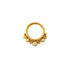 Golden Neptune Septum Clicker with White Opal frontal view