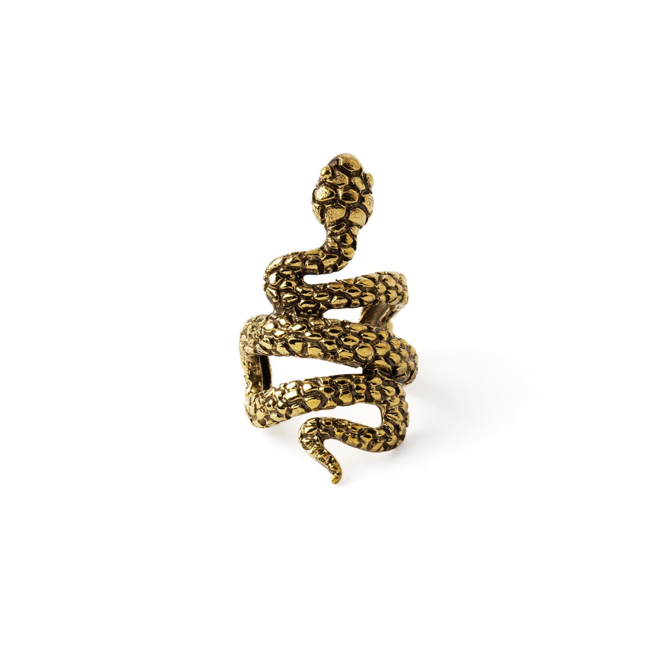 Golden Serpent Ear Cuff frontal view