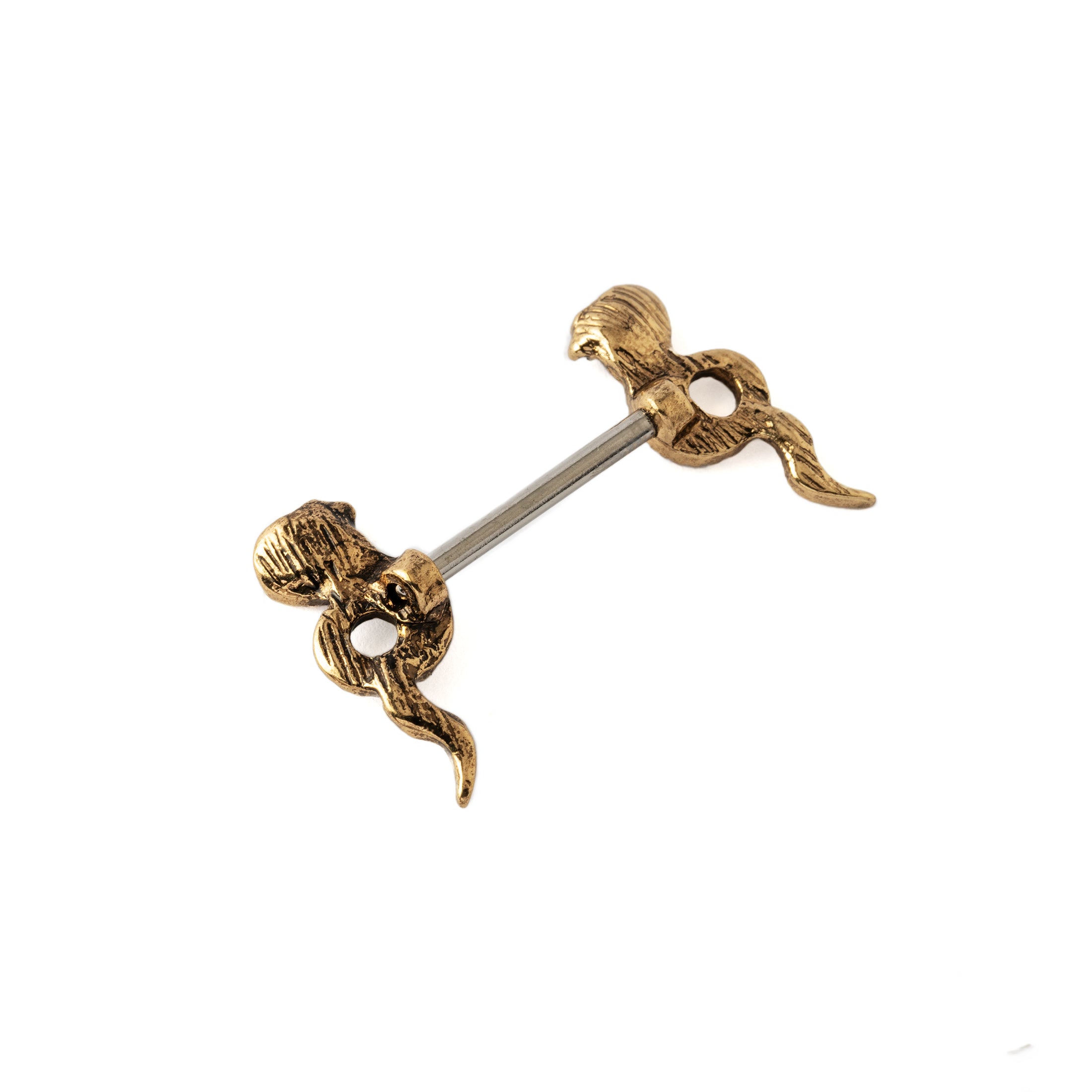 Golden Cobra Nipple Bar back view