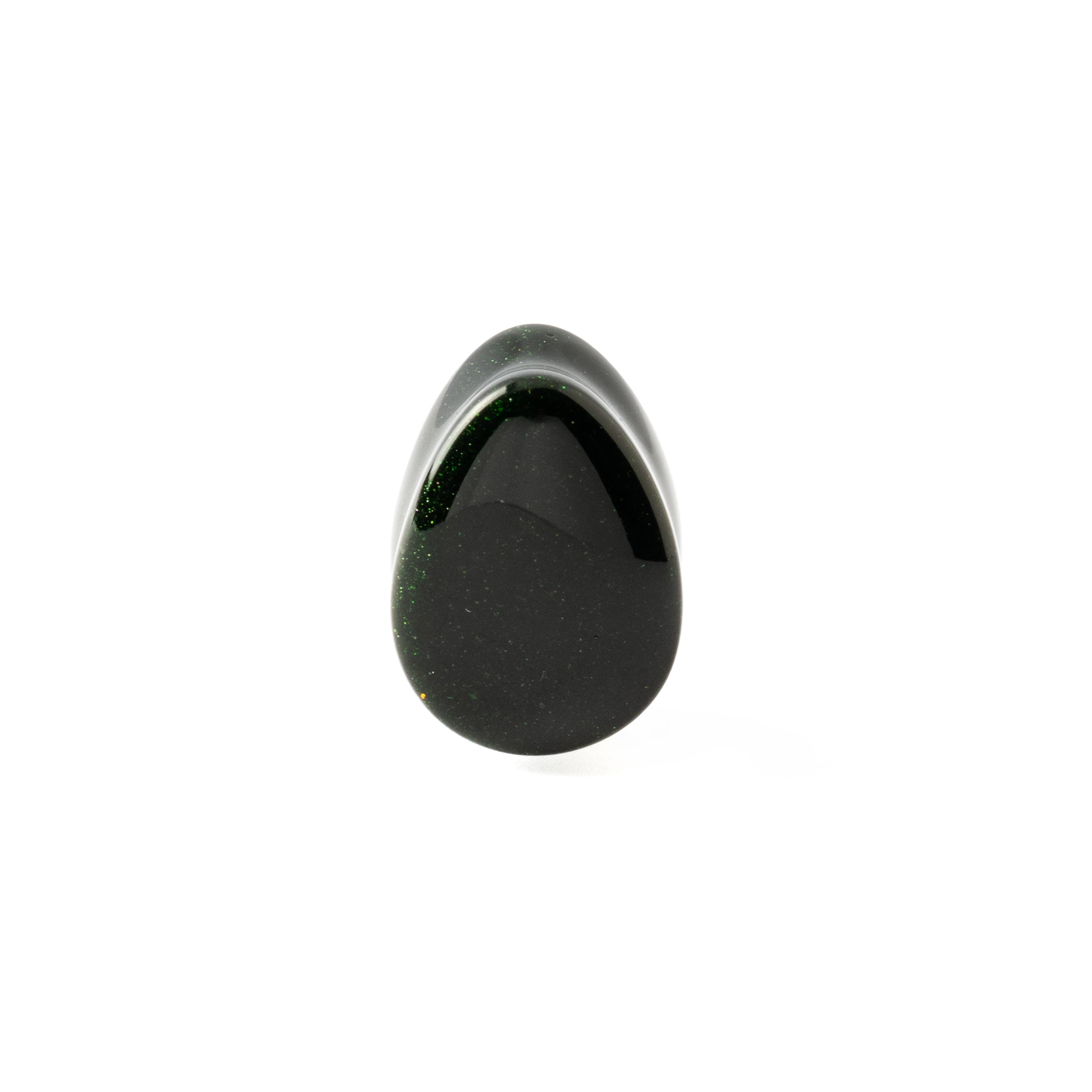 Green Dragon Sandstone Teardrop Plugs frontal view