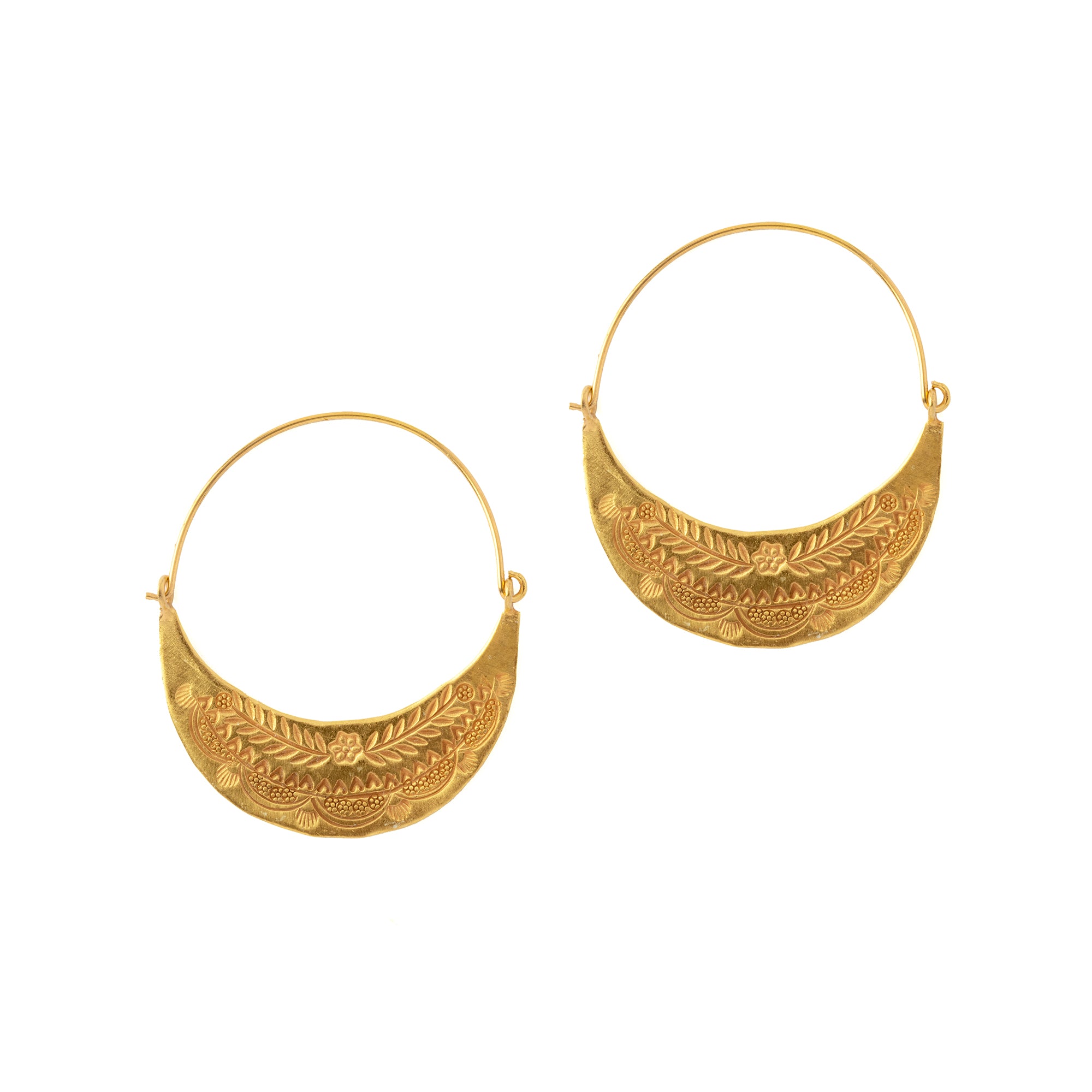 Half Moon Gold Earrings frontal view