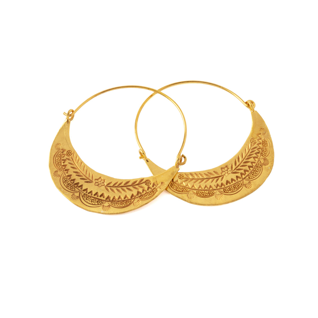 Half Moon Gold Earrings frontal view
