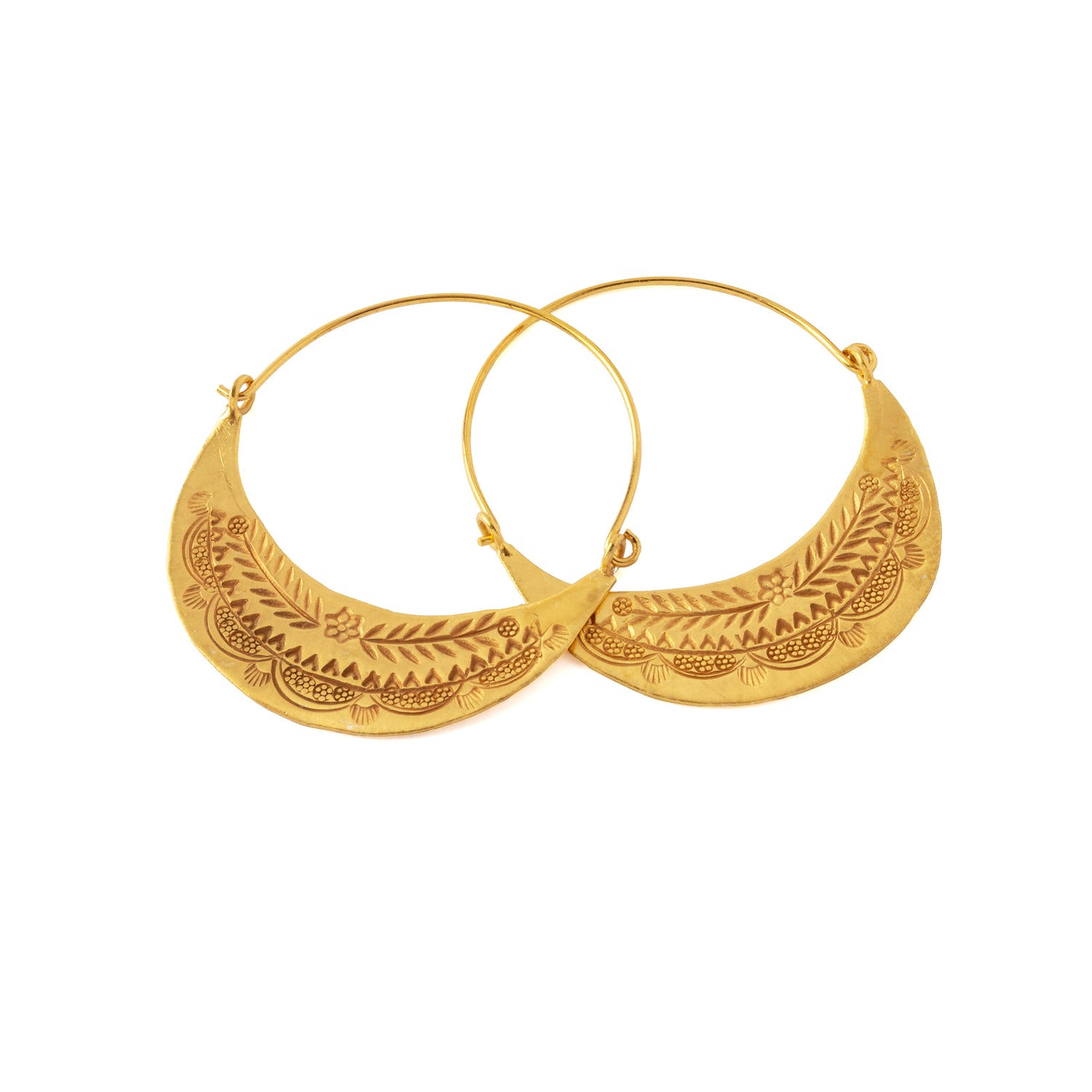Half Moon Gold Earrings frontal view