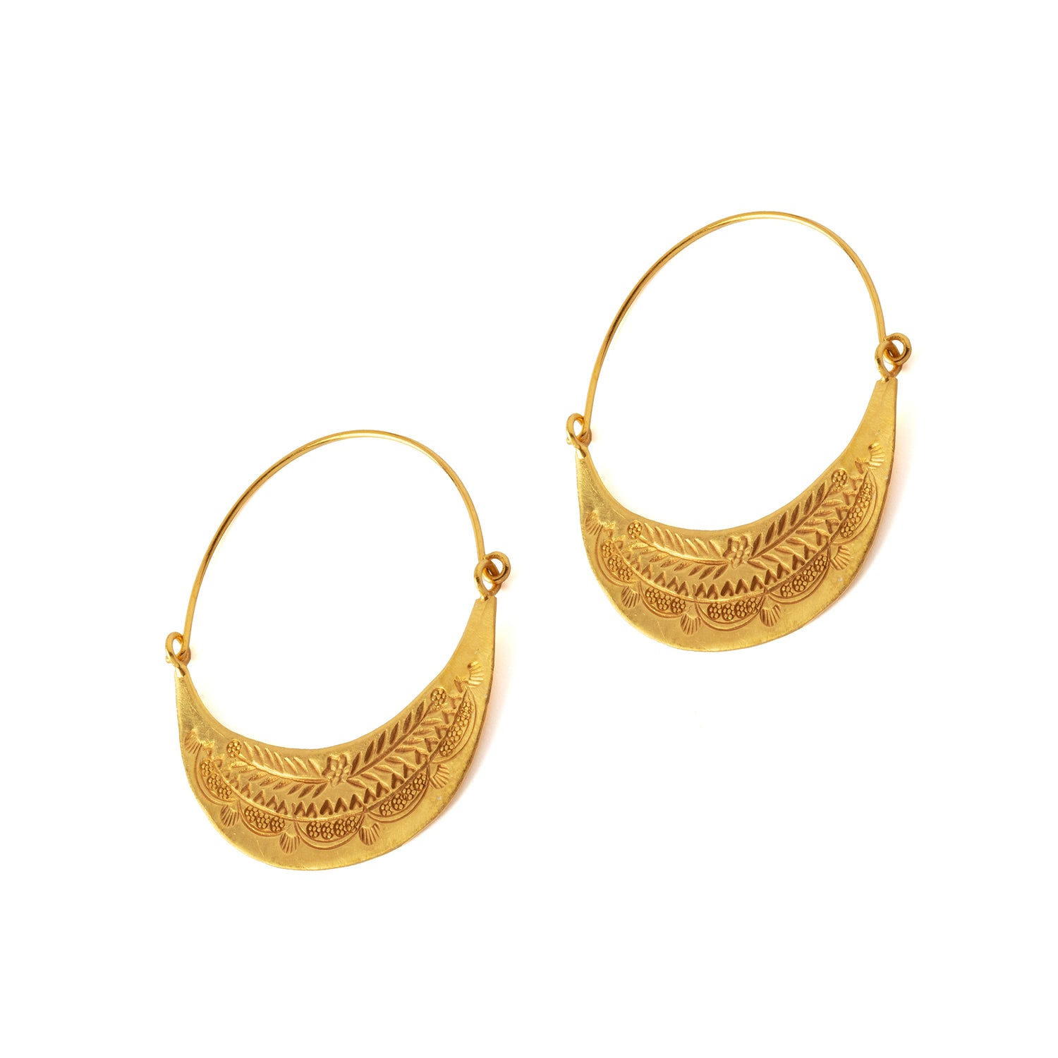 Half Moon Gold Earrings right side view