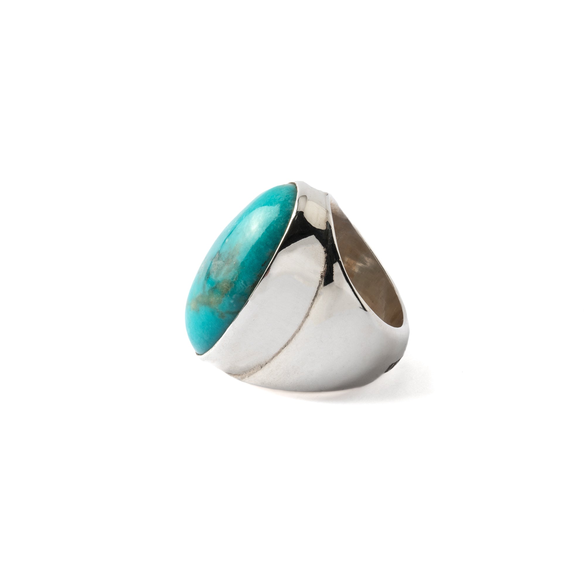 Hallmarked Silver Ring with American Turquoise