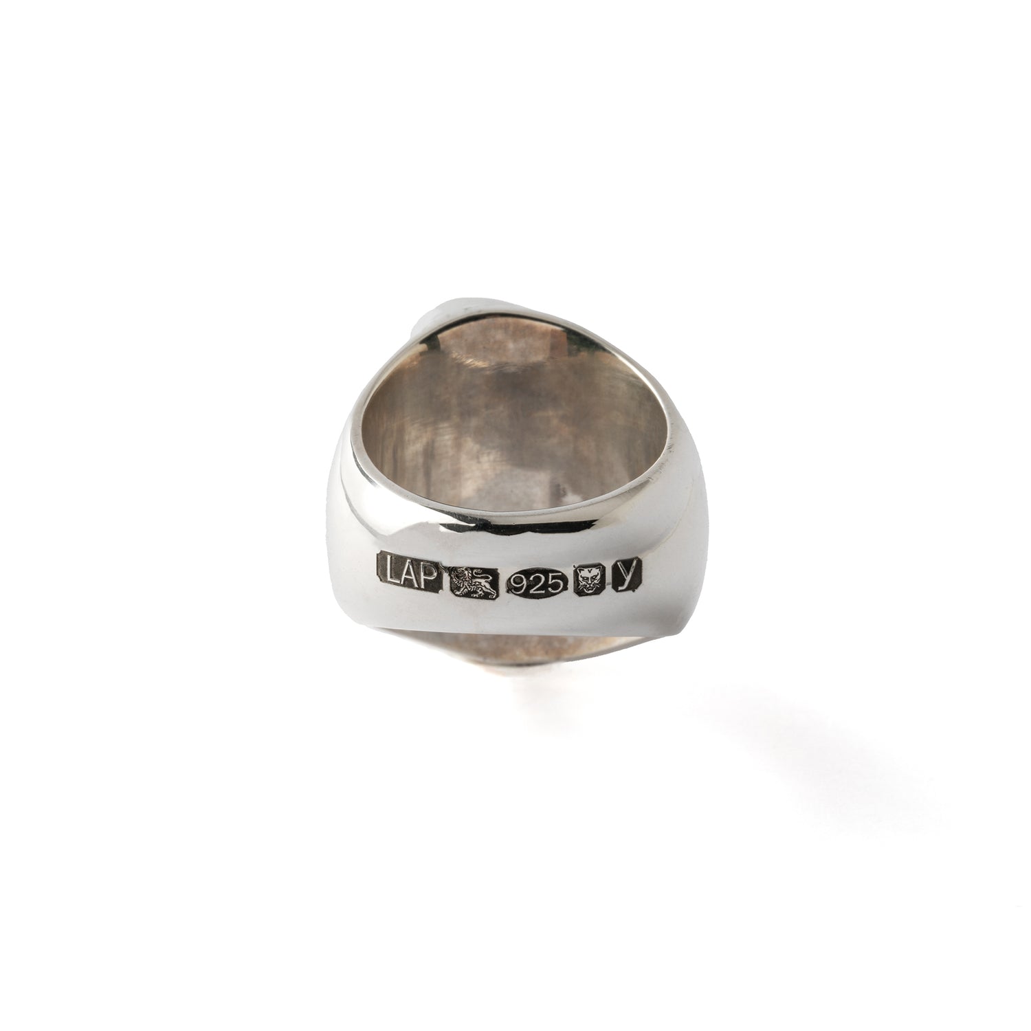 Hallmarked Silver Ring with Spiderweb Turquoise
