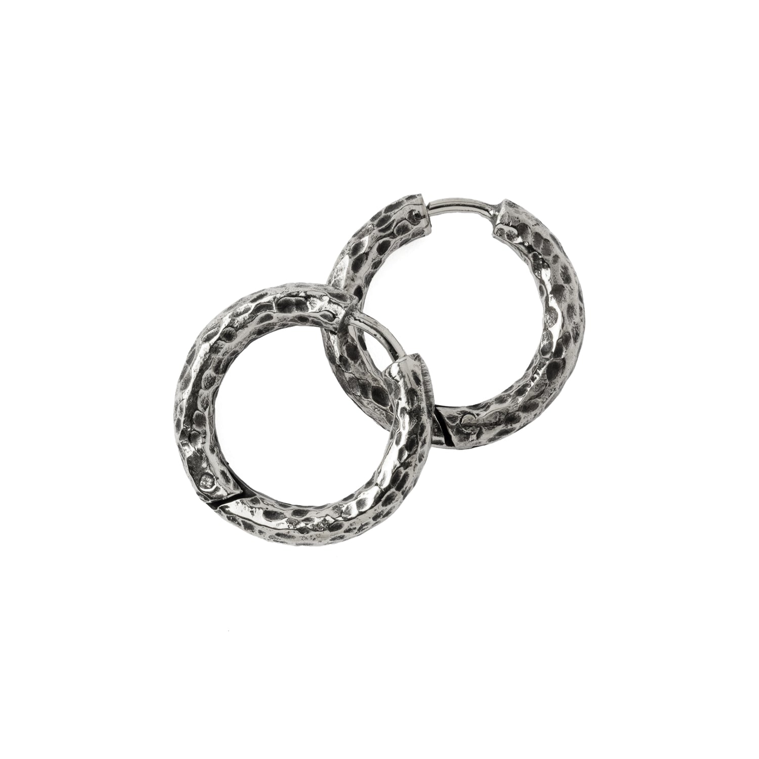 22mm Hammered Silver Clicker Hoops earrings
