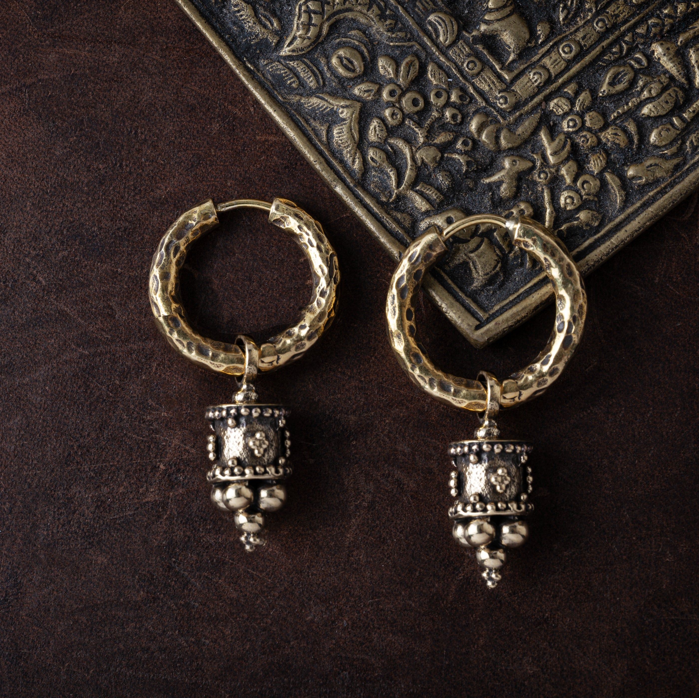 Afghan Cylinder Clicker Earrings