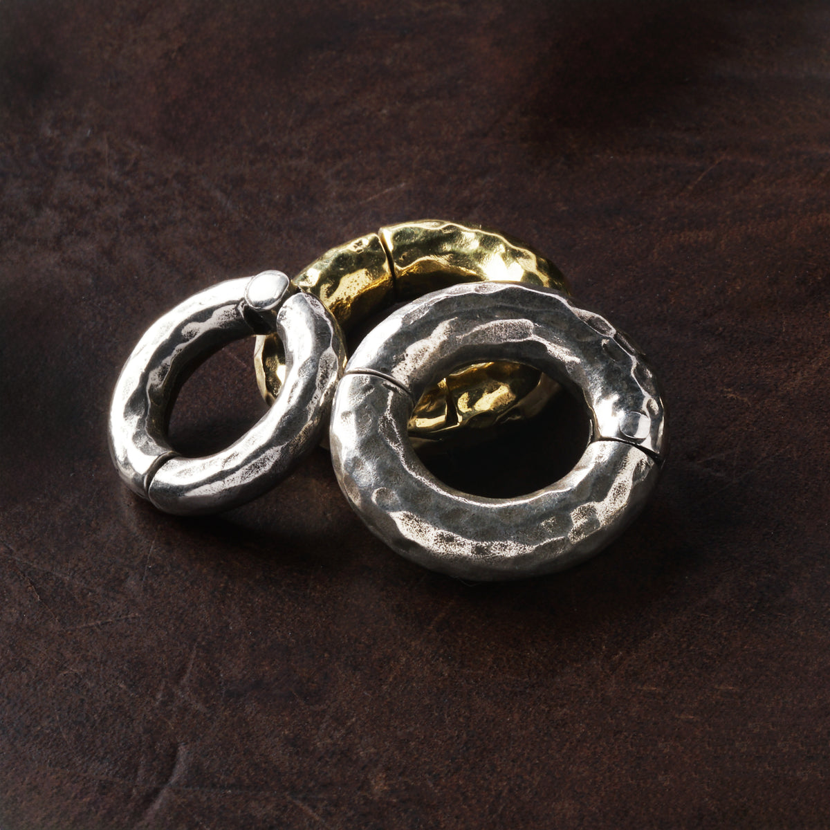 Hammered Silver Clicker Ring