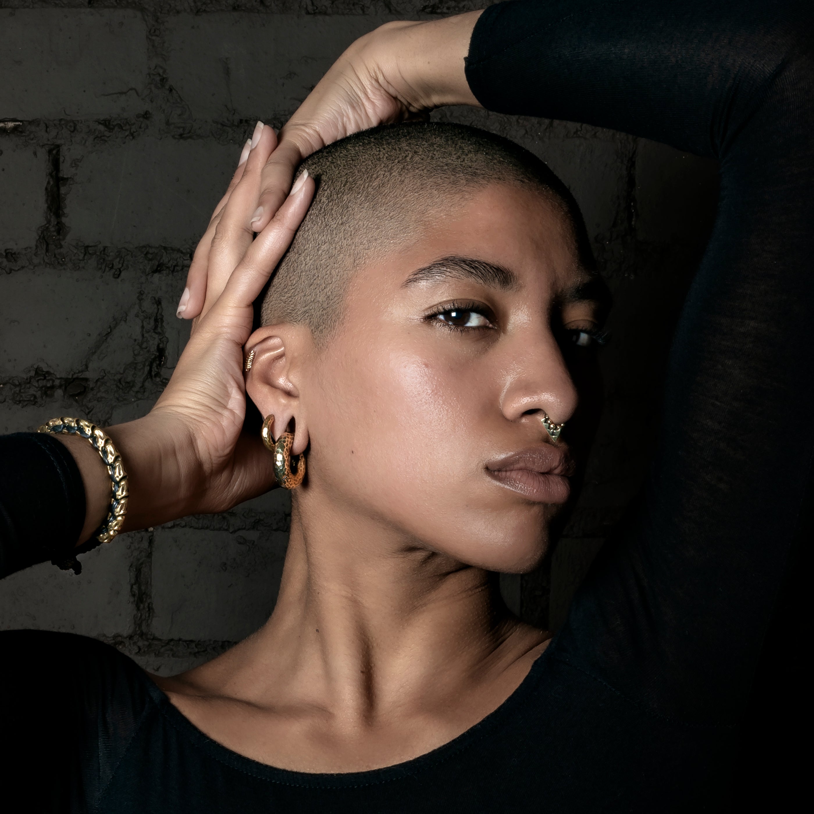 Hammered Brass Clicker Ring