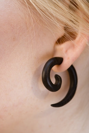Koru Spiral Fake Gauge Earrings