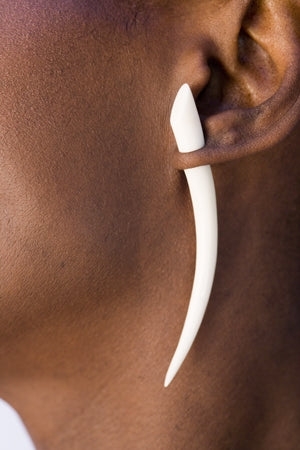 Camden White Fake Gauge Earrings