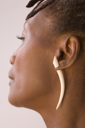 Camden White Fake Gauge Earrings