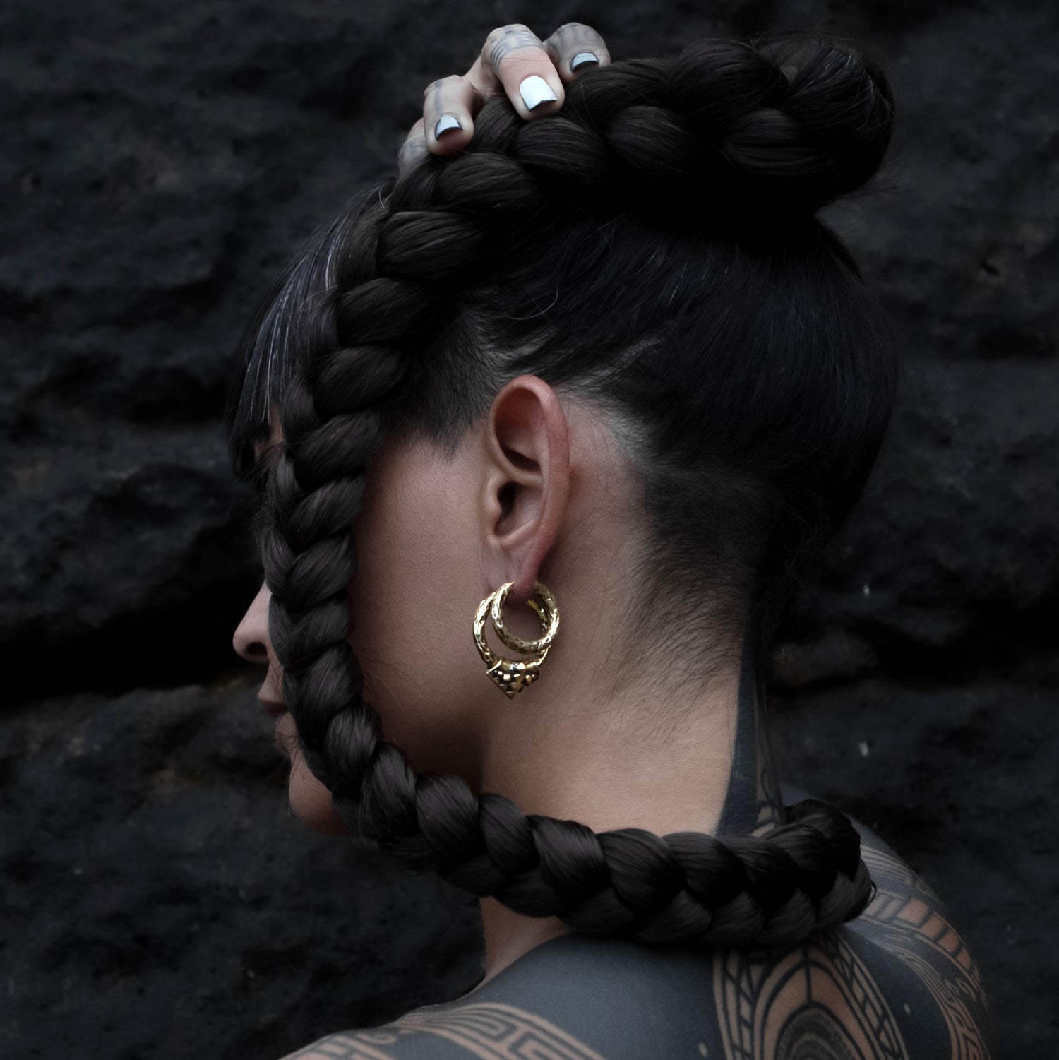 model wearing Karnataka Hoop Hangers