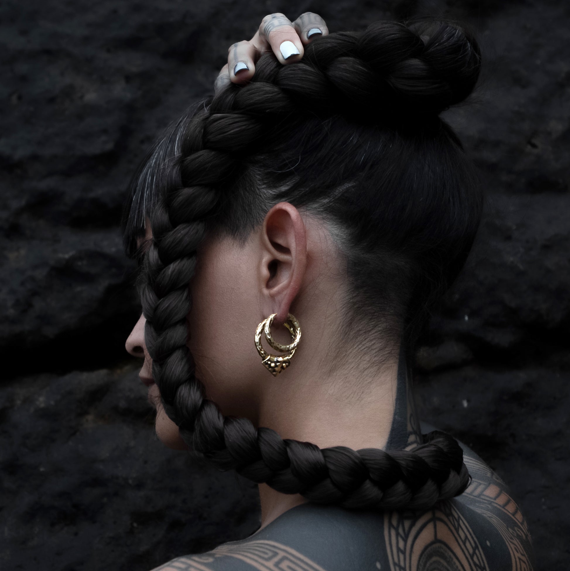 model wearing Karnataka Hoop Hangers