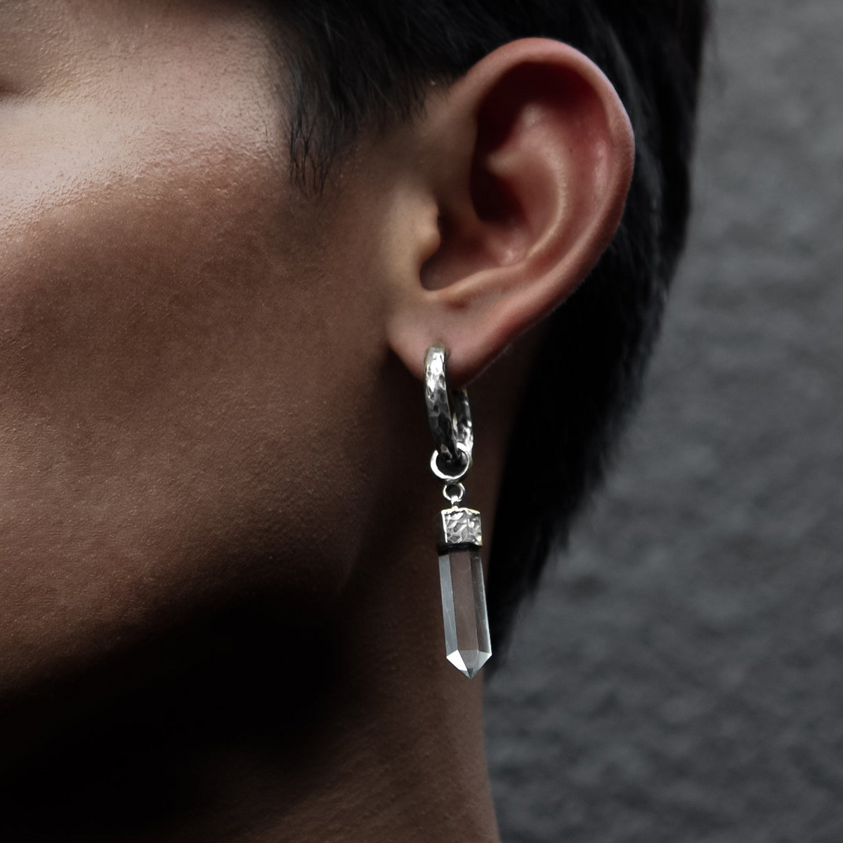 Silver & Crystal Clicker Earrings
