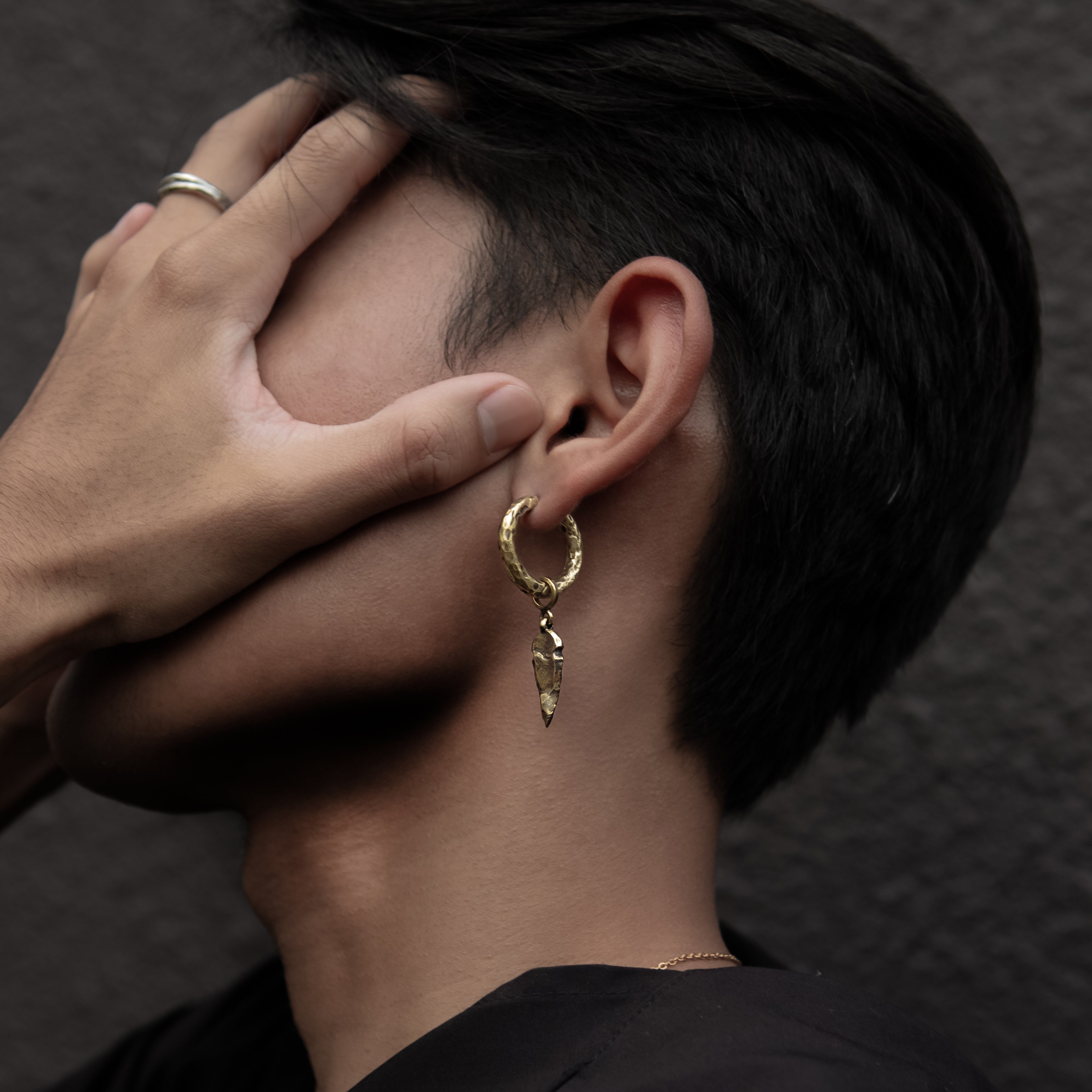 Arrowhead Brass Clicker Earrings