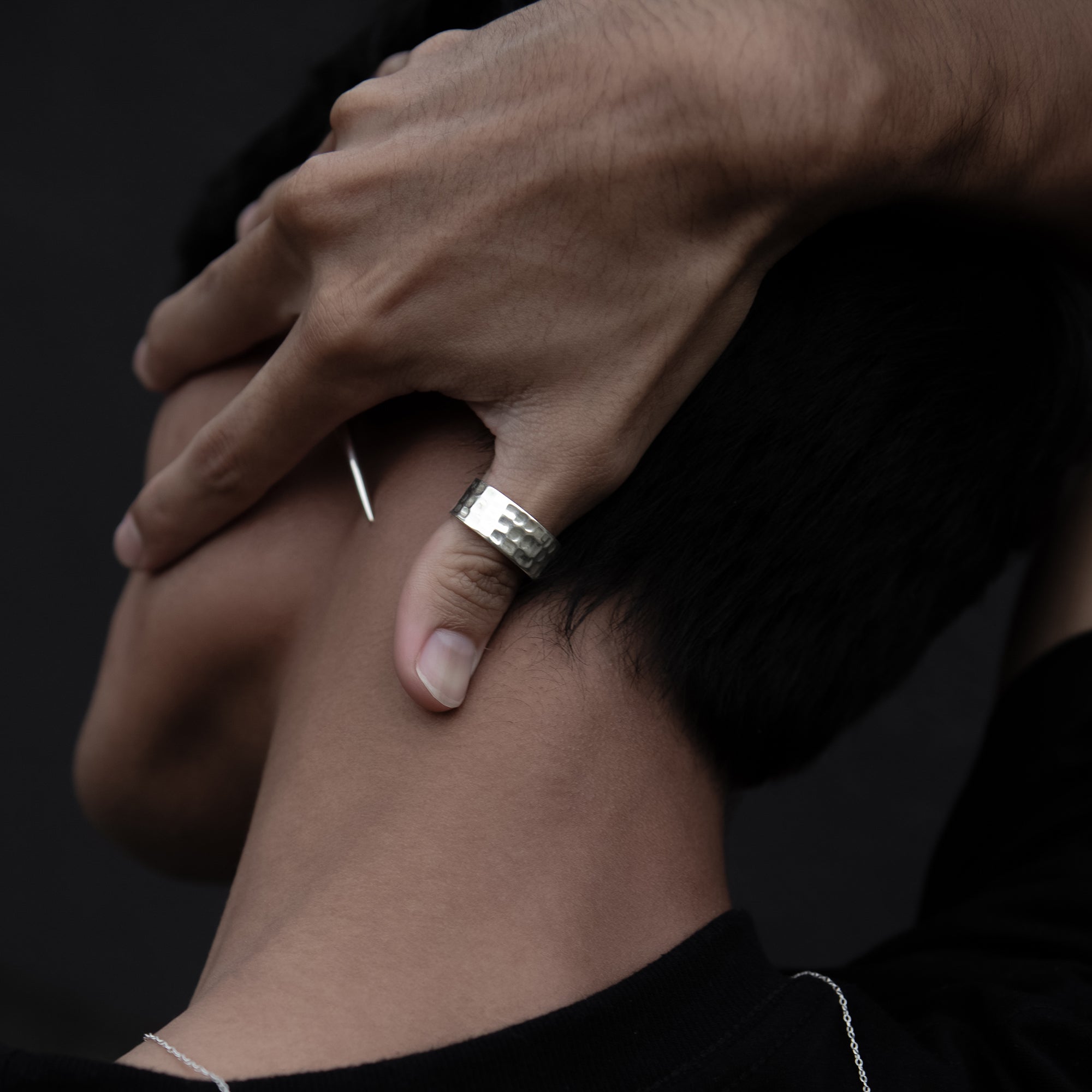 Hammered Silver Band Ring