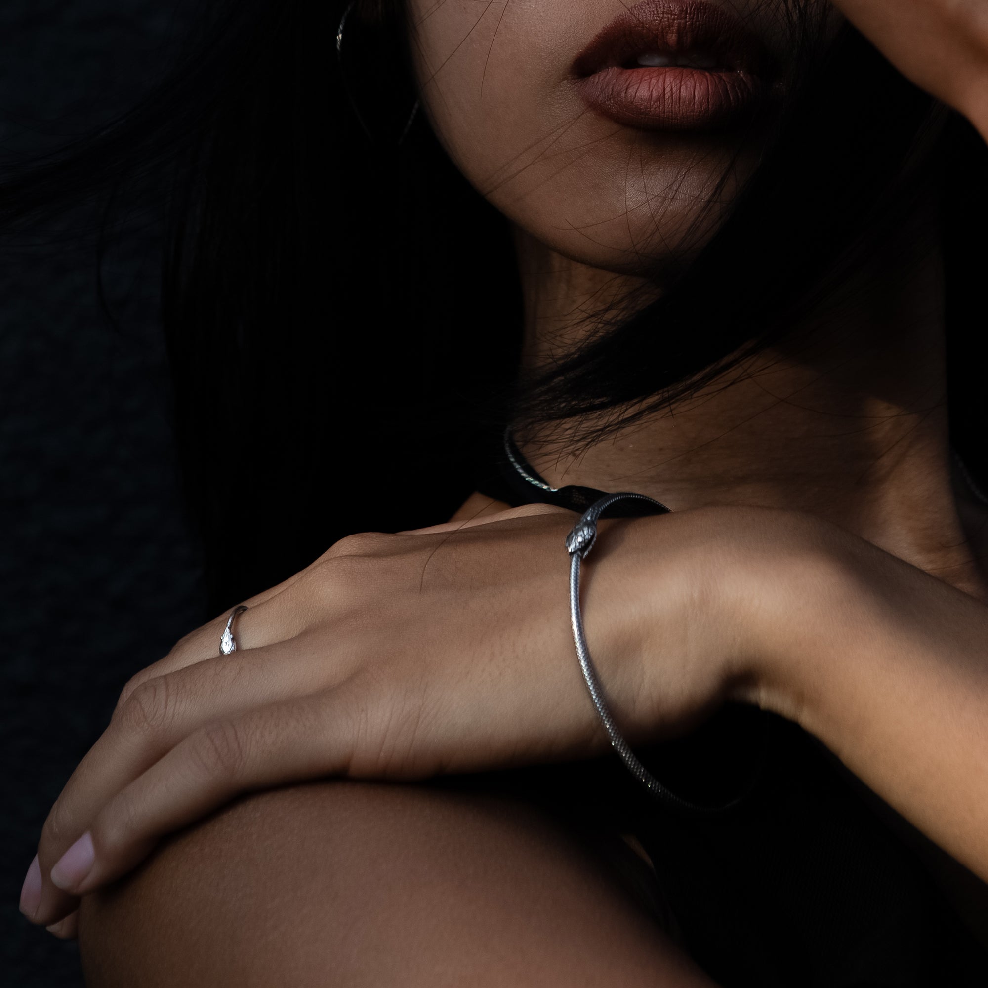 Ouroboros Silver Bangle