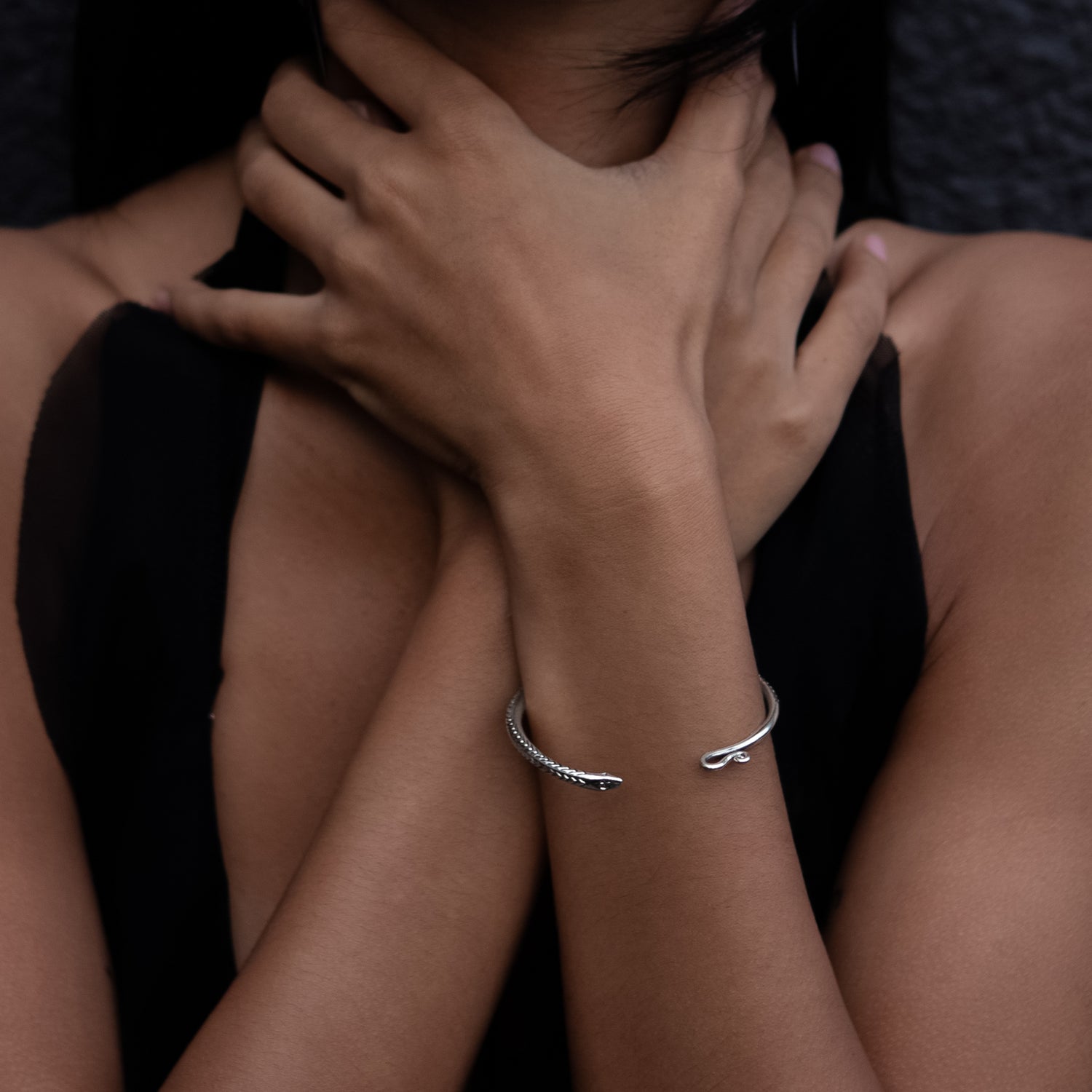 model wearing Serpent Bracelet