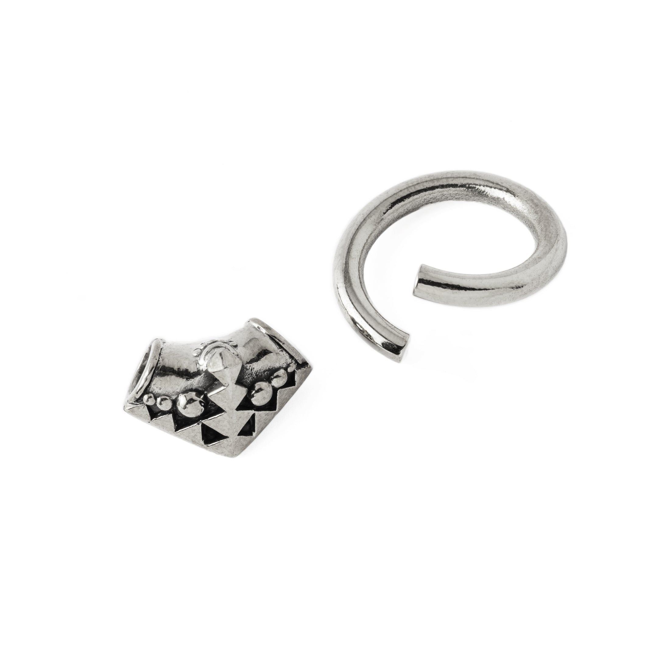 Karnataka Silver Hoop Hangers, seamless ring and bead apart