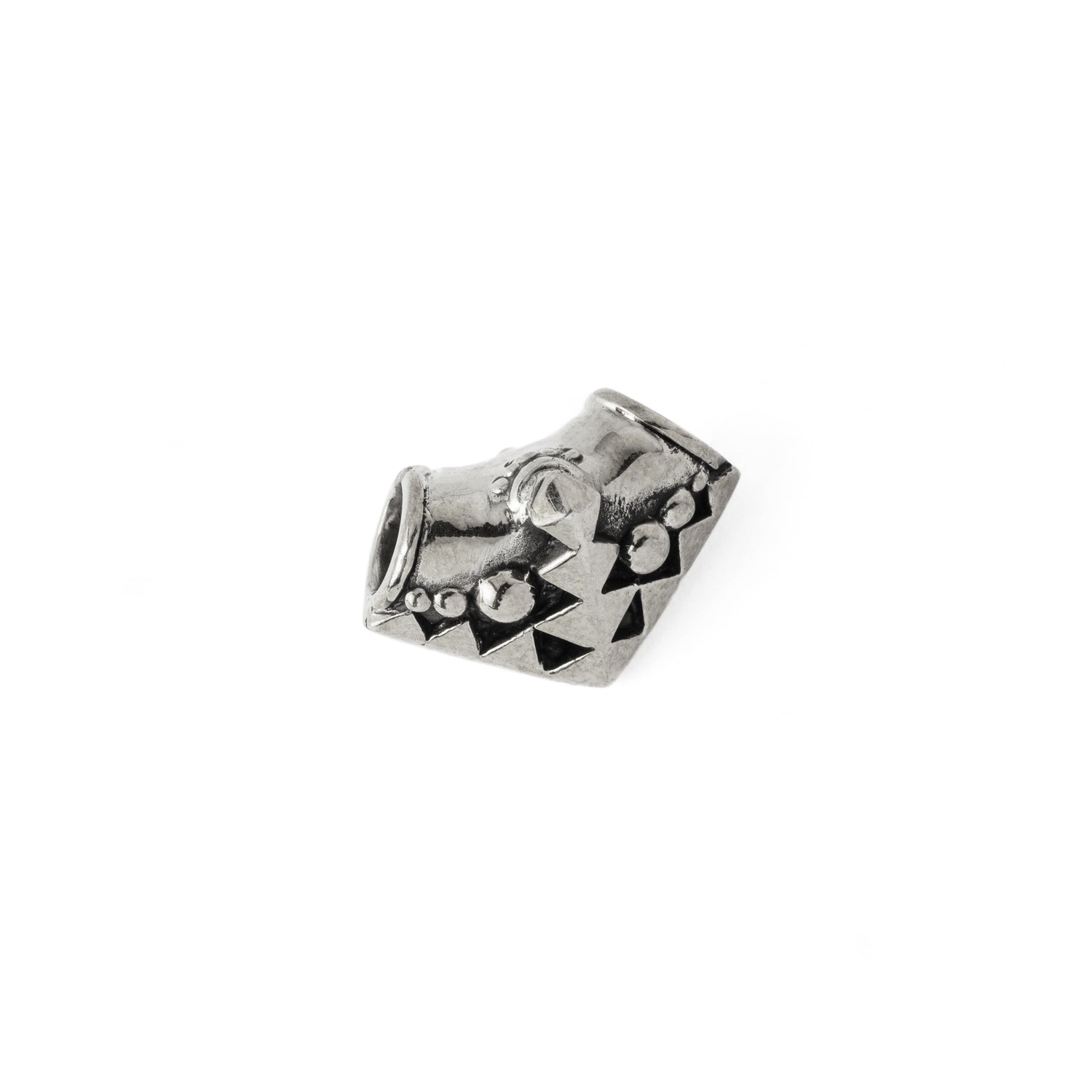 Karnataka silver bead left side view