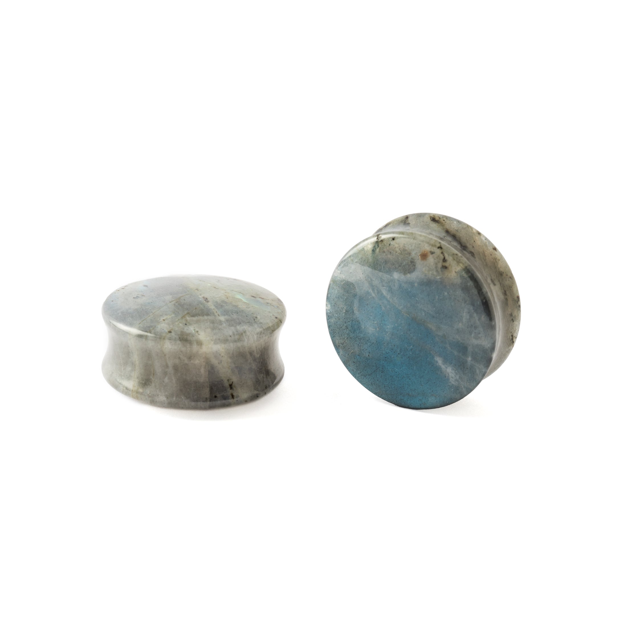 Two Labradorite Plugs front and side view