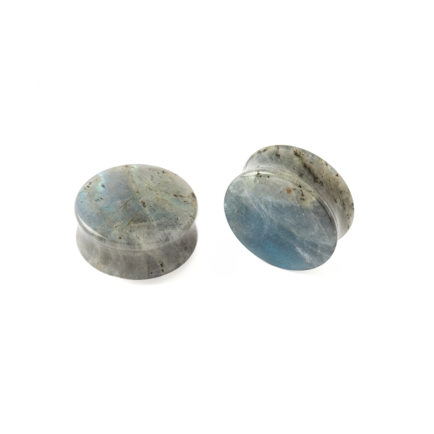 Two Labradorite Plugs front and side view
