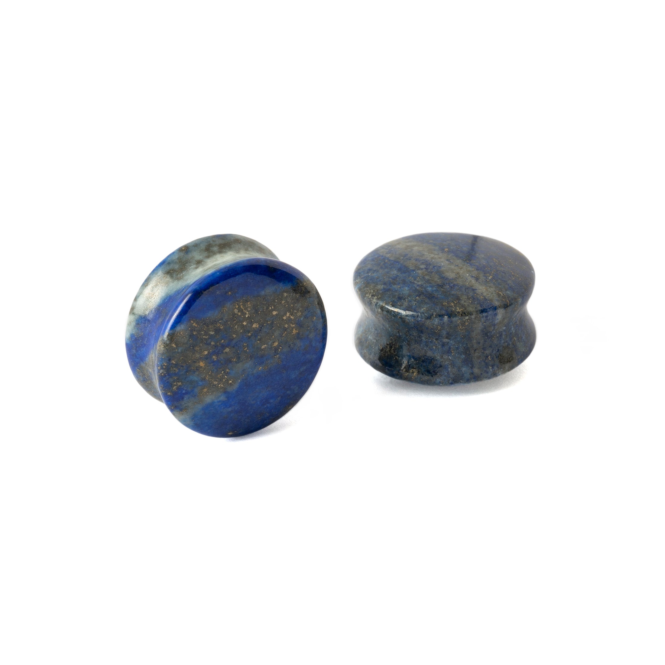 Two Lapis Lazuli Plugs front and side view