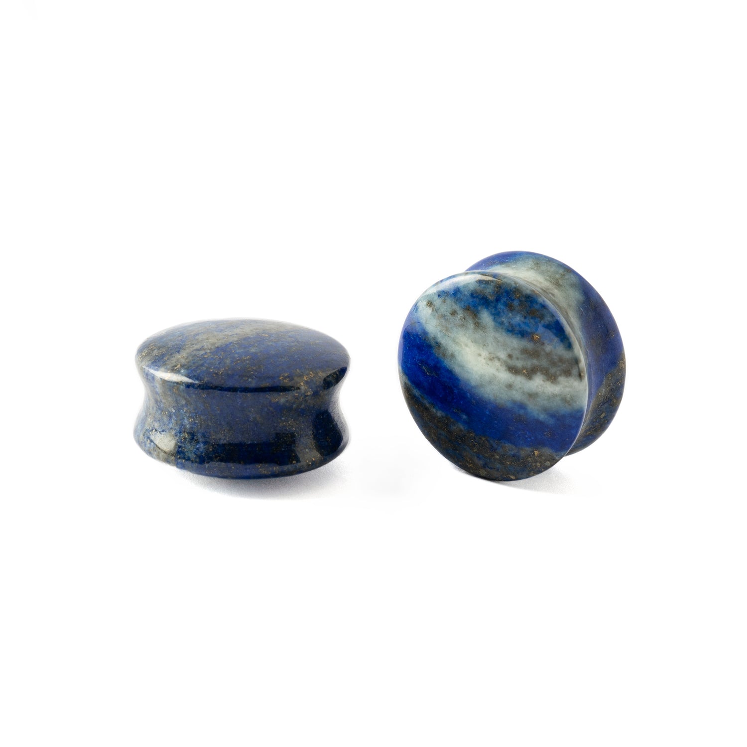 Two Lapis Lazuli Plugs front and side view