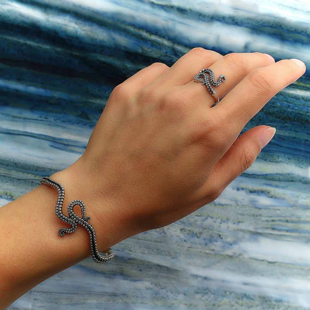 Octopus Tentacle Silver Bracelet